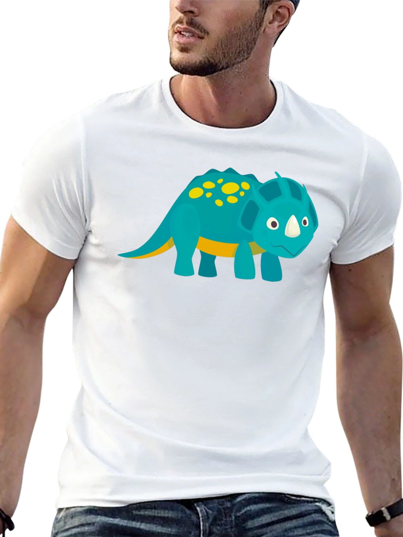 Dino Graphic Tee - Black Cotton T-Shirt