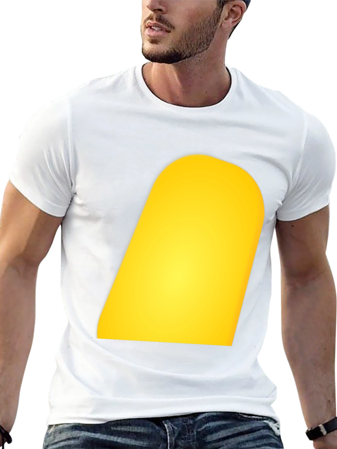 Mens Black T-Shirt with Yellow Design