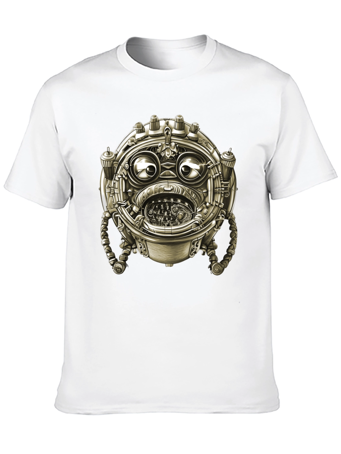 Steampunk Robot Graphic Tee - Unique Black T-Shirt