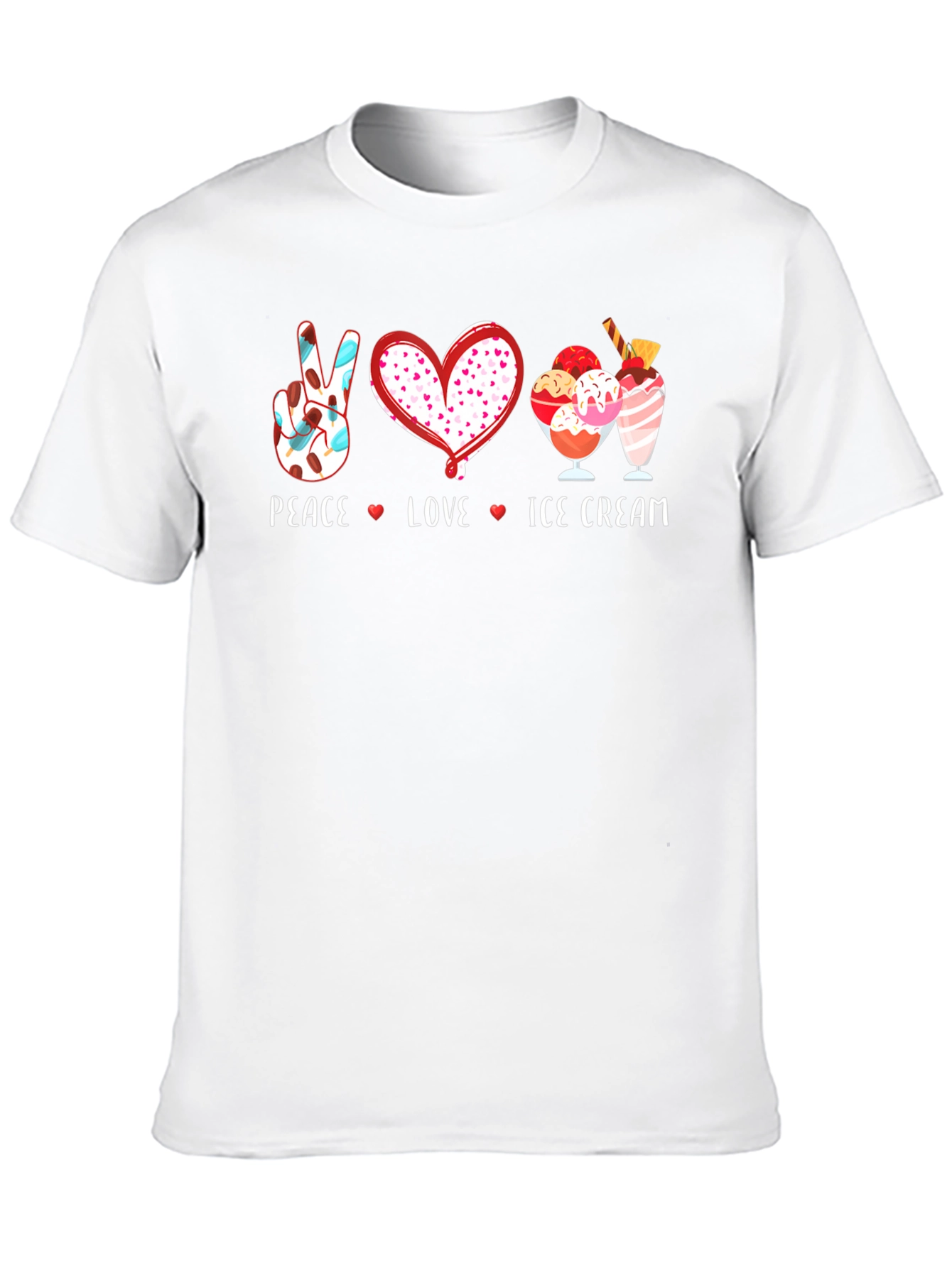 Peace Love Ice Cream Black T-Shirt
