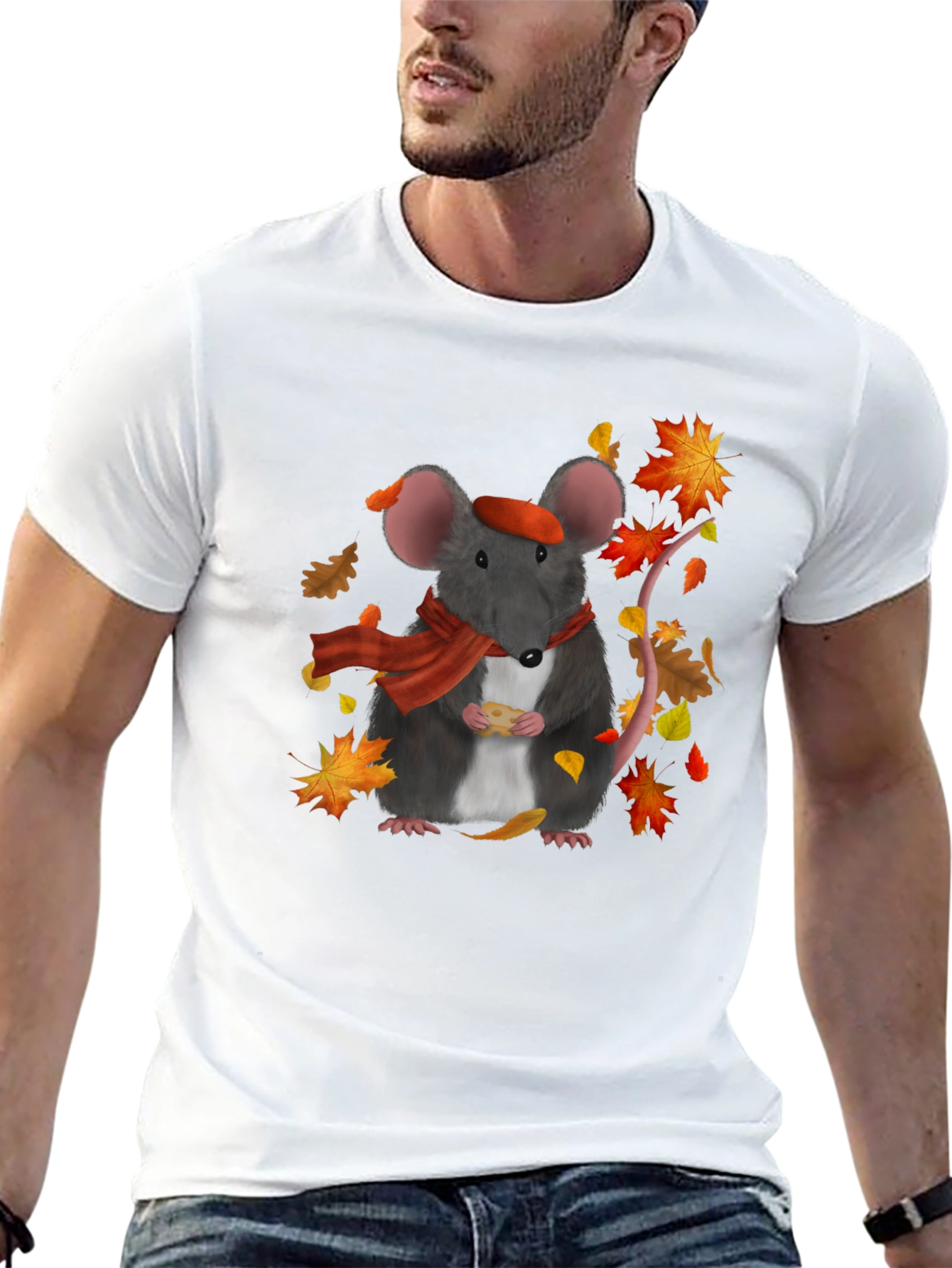 Autumn Mouse T-Shirt: Cheese Lover Edition