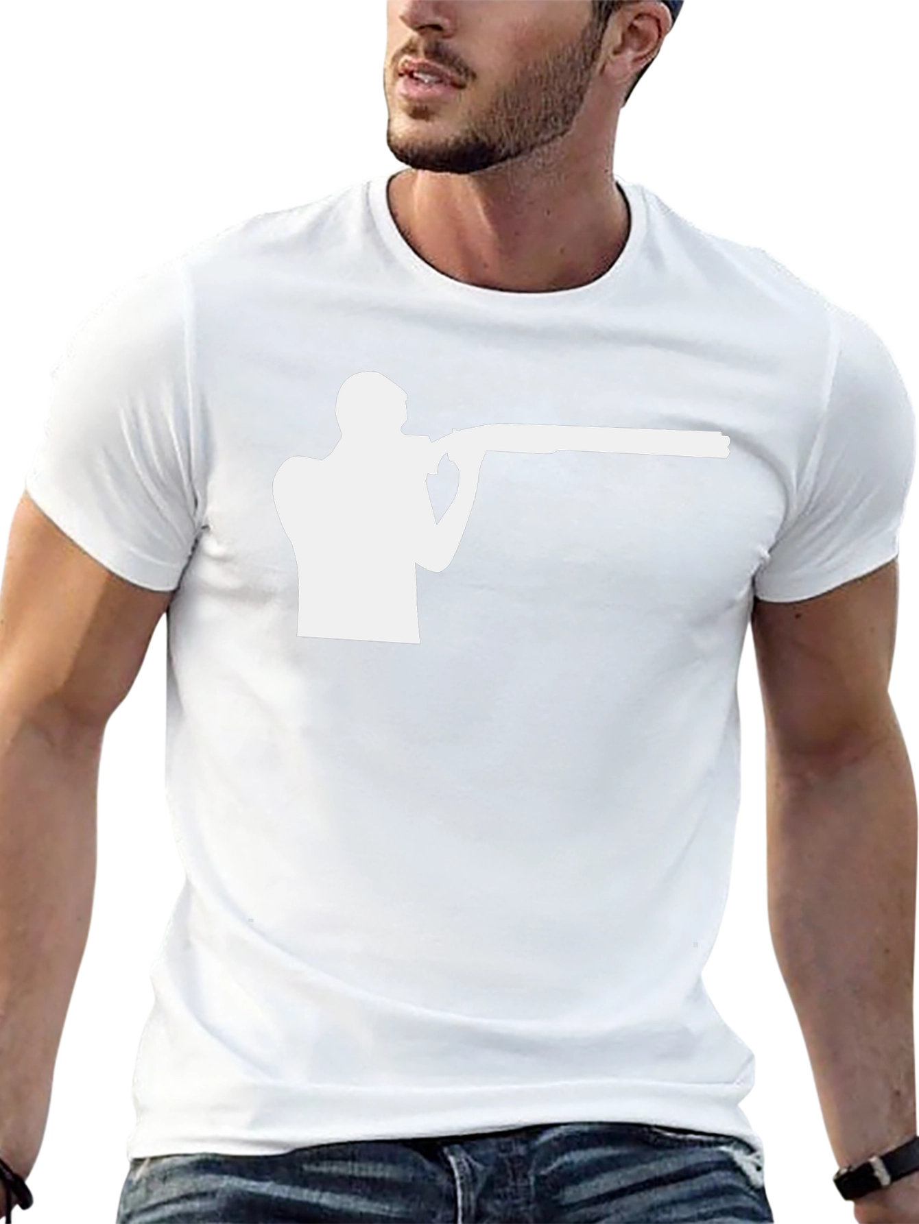 Clay Pigeon Shooting Graphic Tee - Black