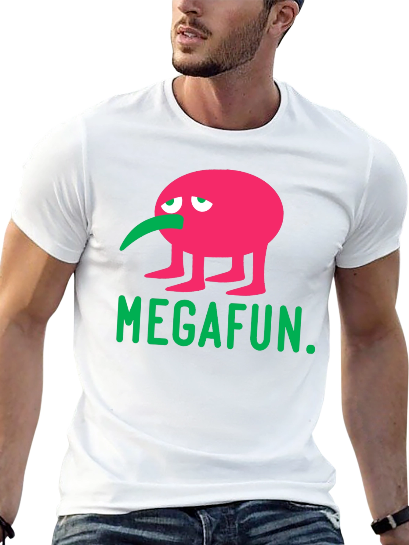 MEGAFUN Pink Character Graphic T-Shirt