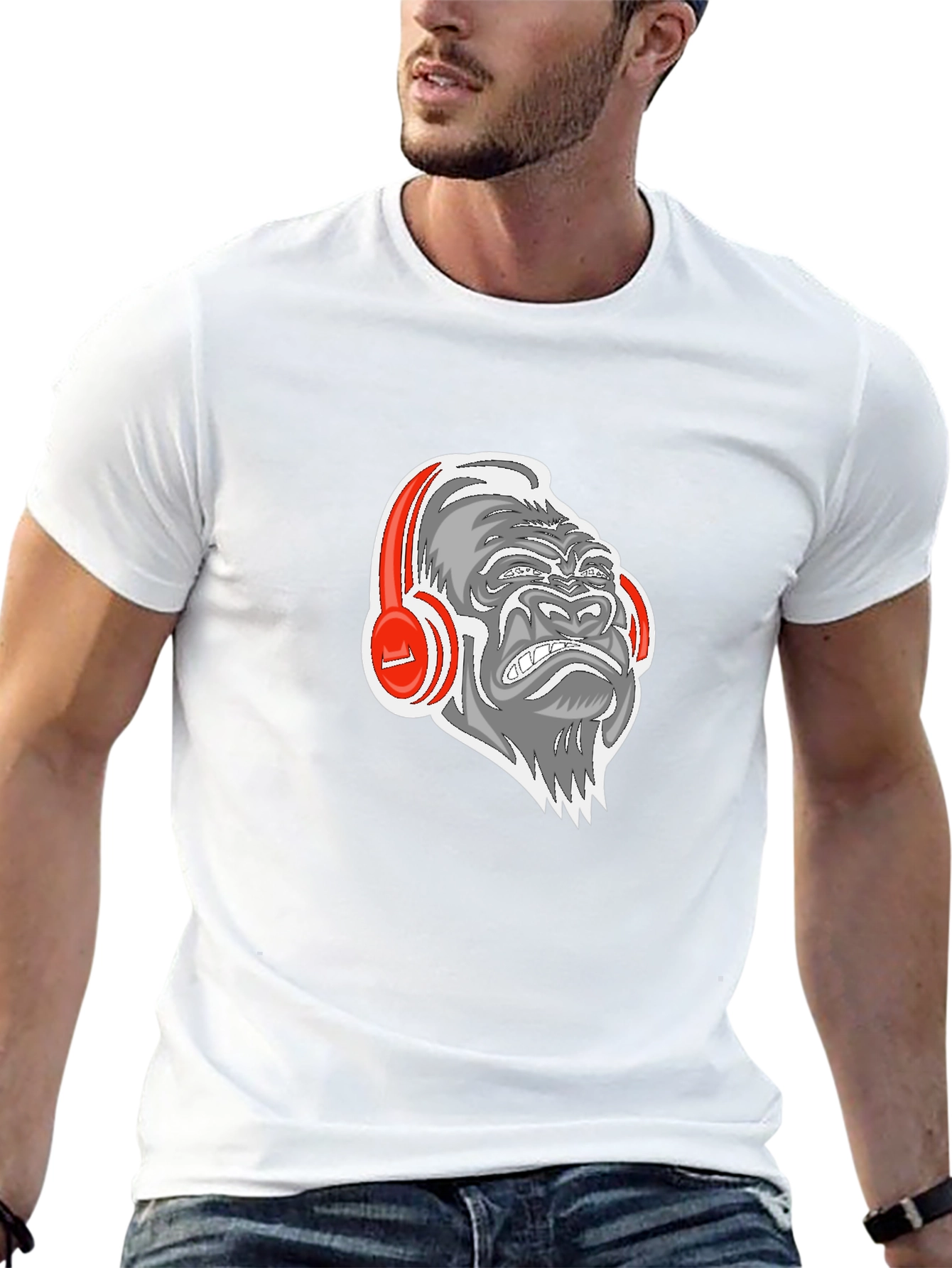 Gorilla Headphones Graphic Tee - Black