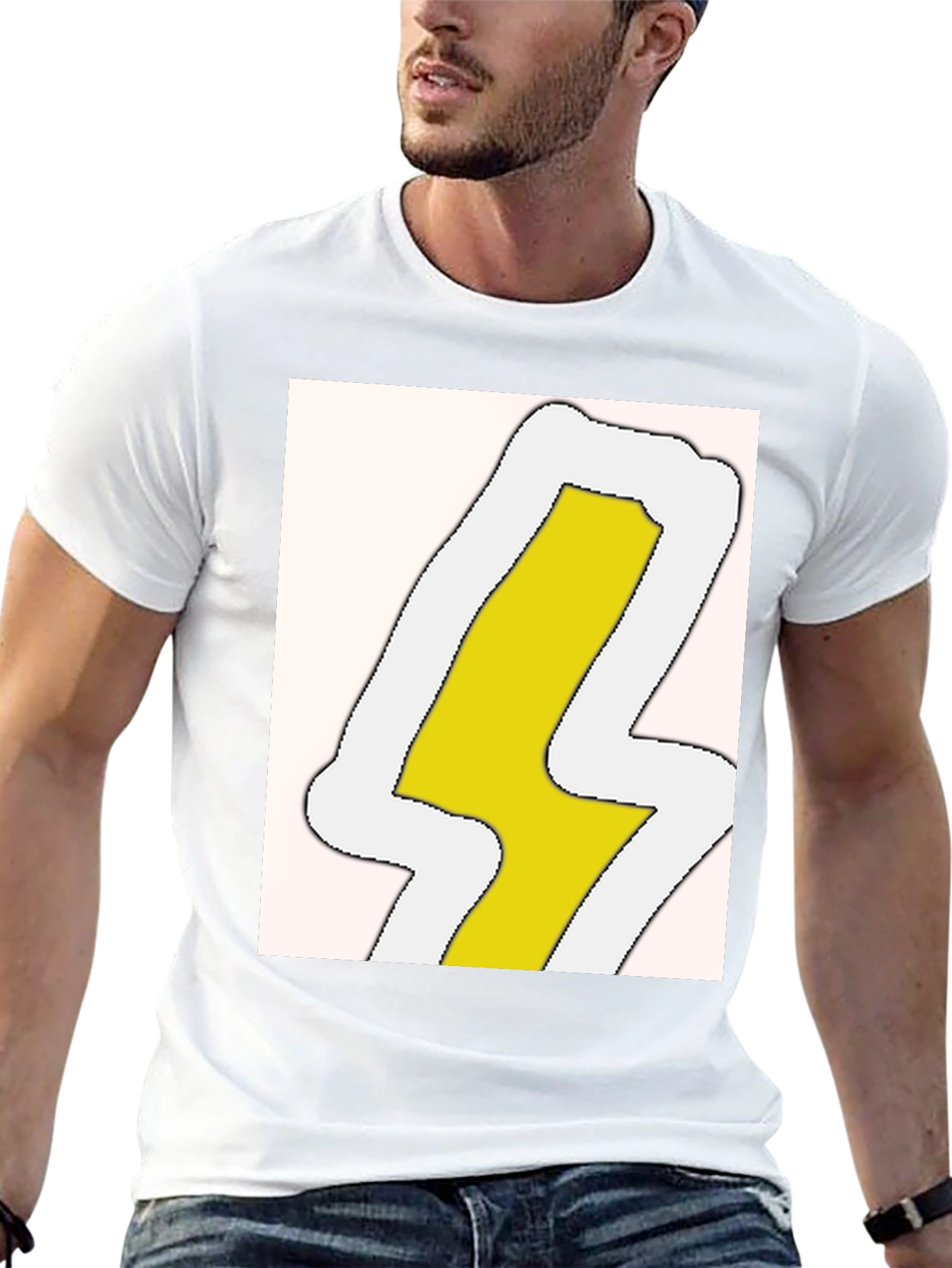Lightning Bolt Graphic Tee - Black Cotton Blend