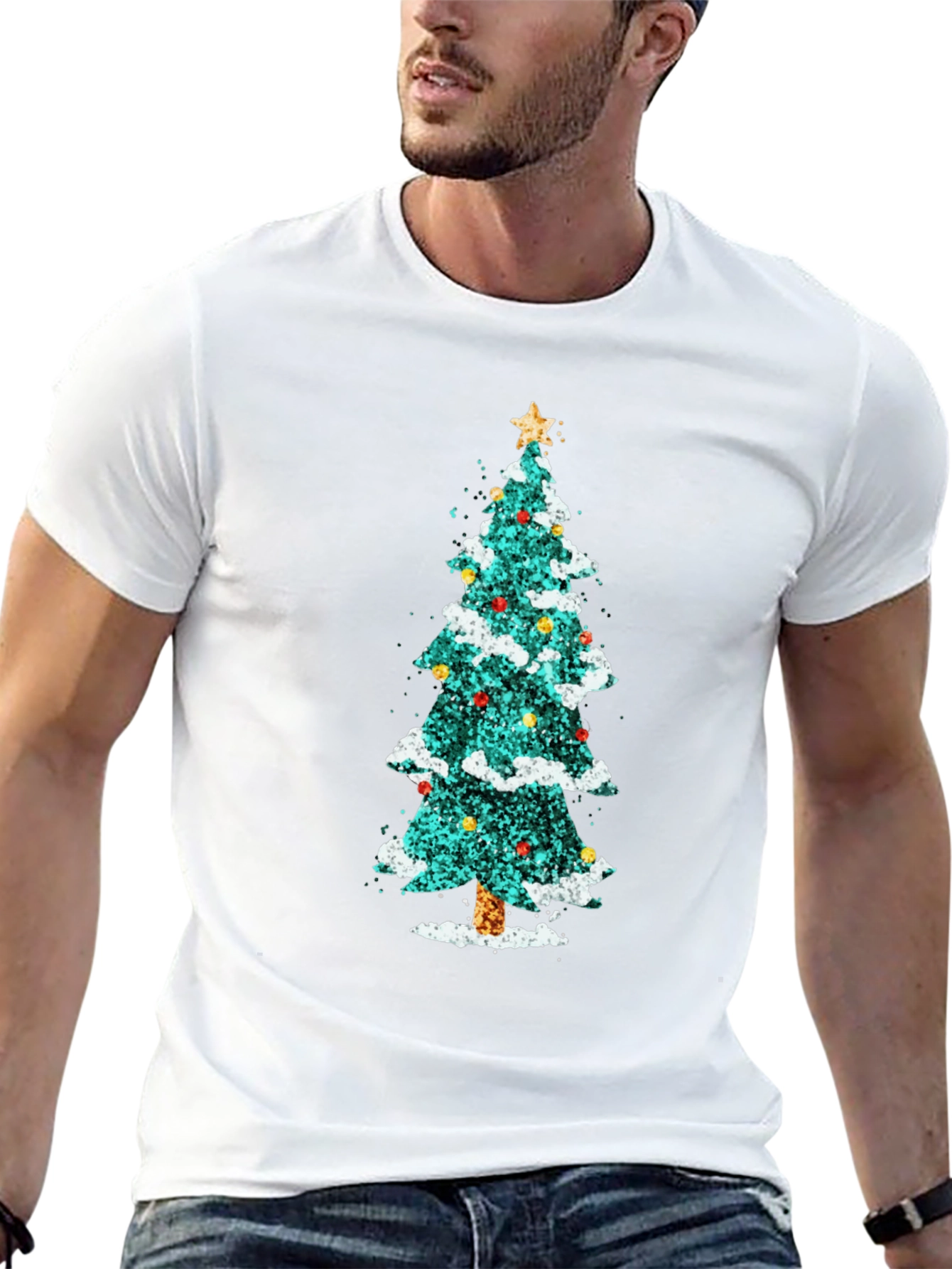 Festive Christmas Tree Graphic Tee - Holiday Style