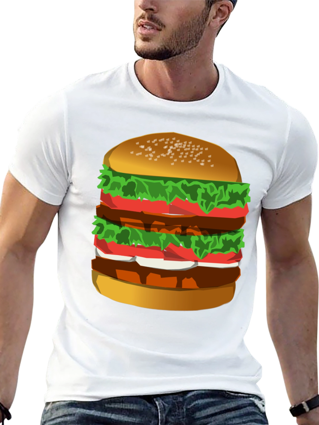 Humorous Burger Graphic T-Shirt