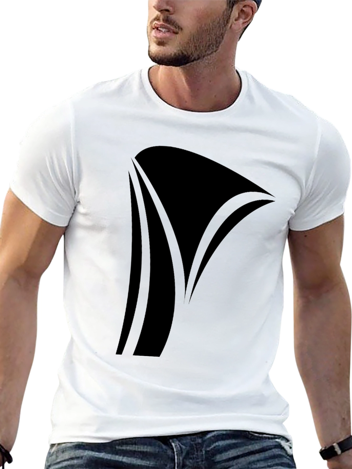 Modern Black Graphic Tee - Stylish Casual Wear