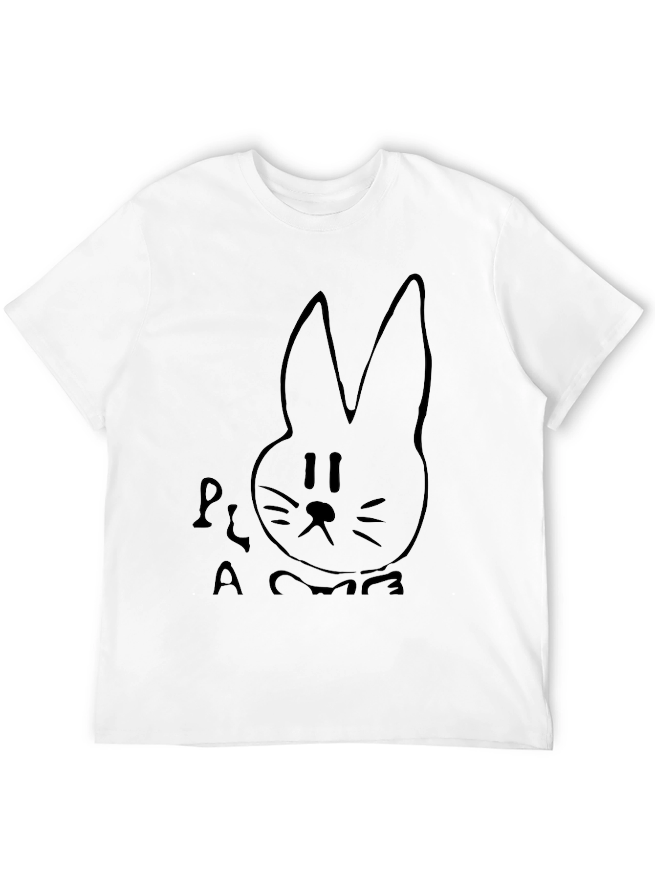Black Bunny Graphic Print Tee