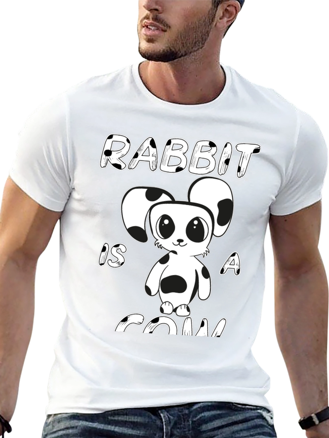 Rabbit Is A Cow Funny Cartoon Graphic Tee