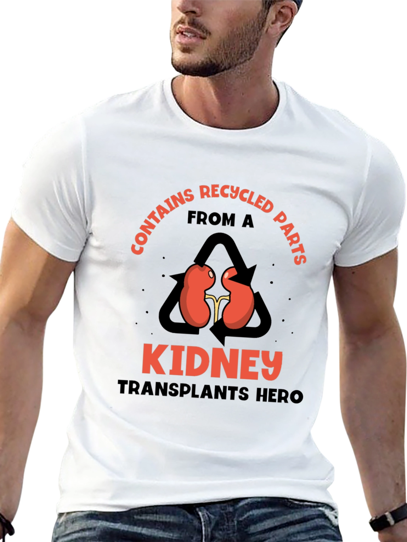 Recycled Kidney Transplant Hero Black T-Shirt