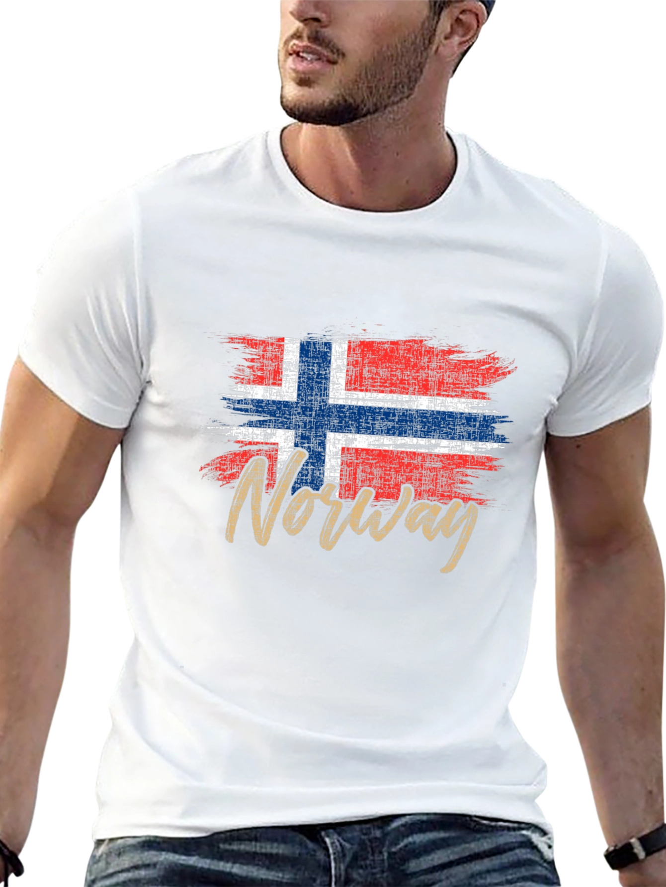 Norway Flag Grunge Style Graphic T-Shirt