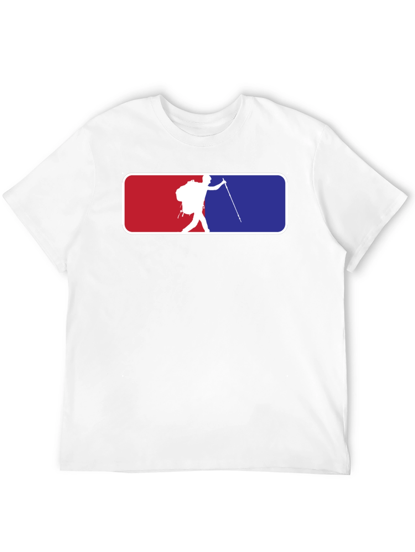 Hiking Adventure T-Shirt - Red & Blue Design