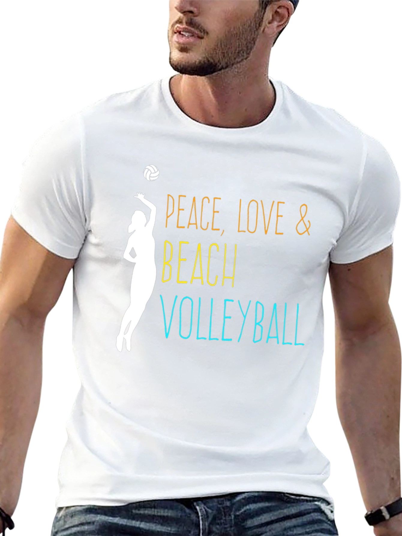 Peace Love Beach Volleyball Graphic Tee