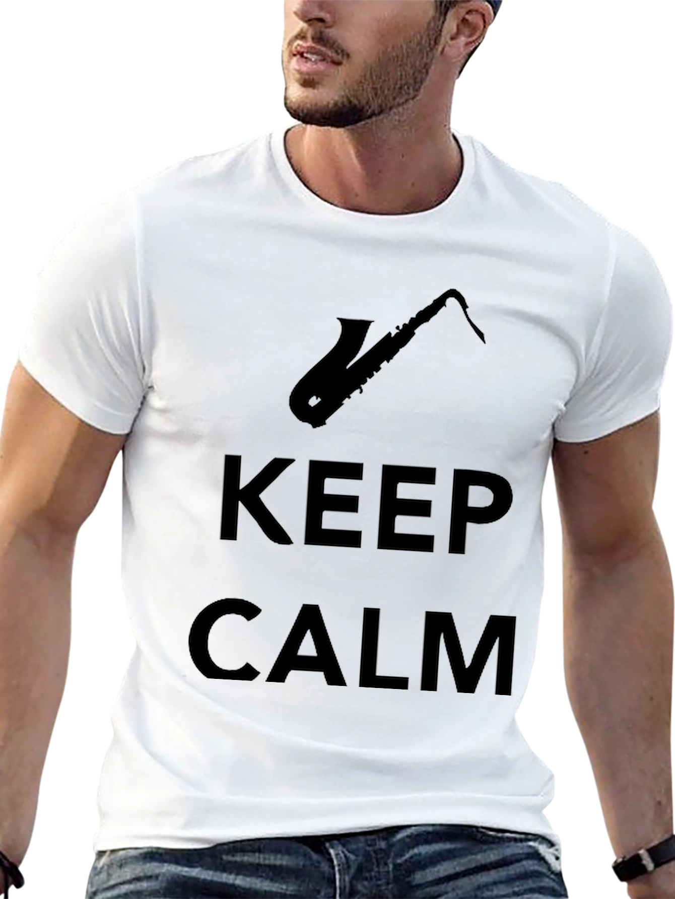 Keep Calm Saxophone T-Shirt - Black