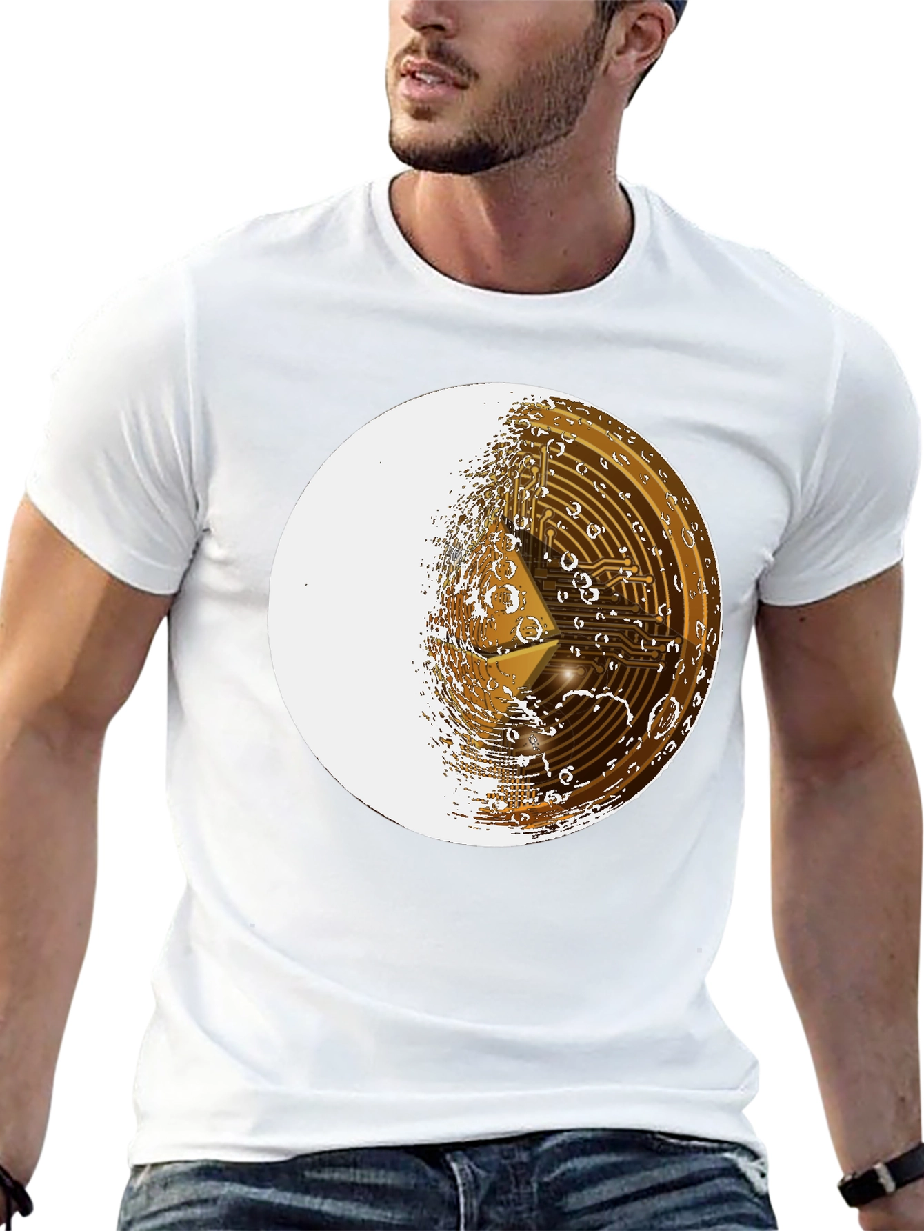 Ethereum Moon Graphic T-Shirt - Crypto Fan Apparel