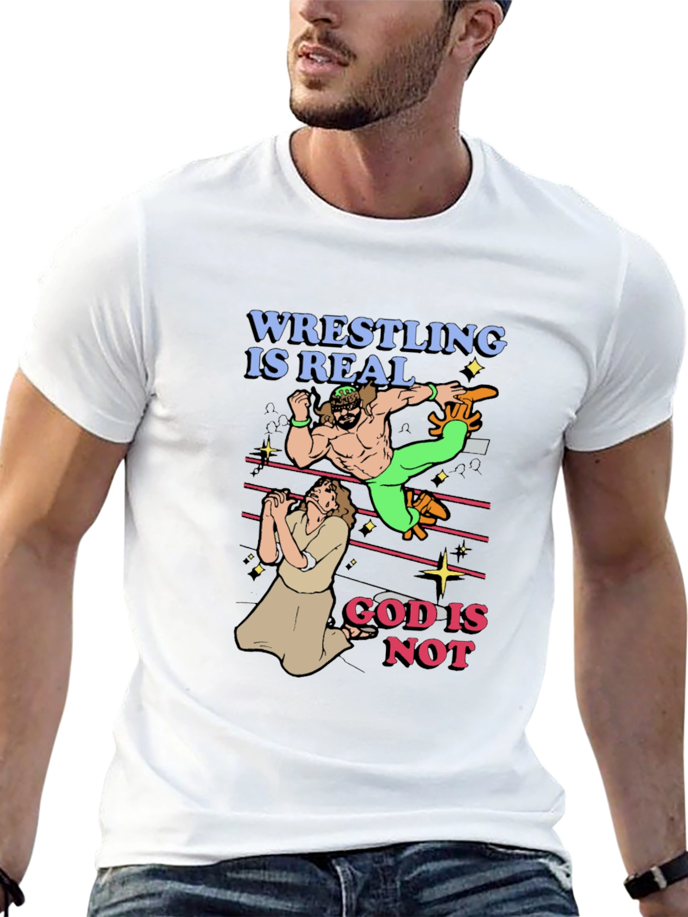 Wrestling is Real - Funny Graphic T-Shirt