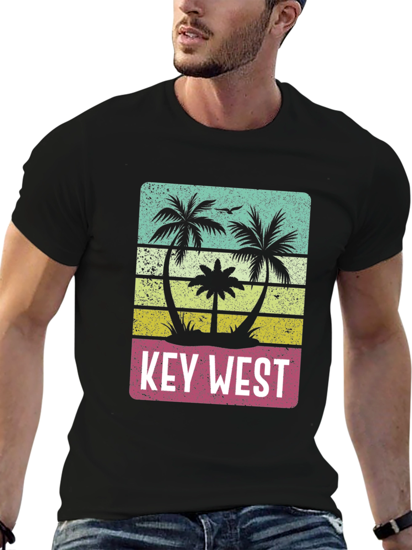 Key West Palm Tree T-Shirt - Retro Style