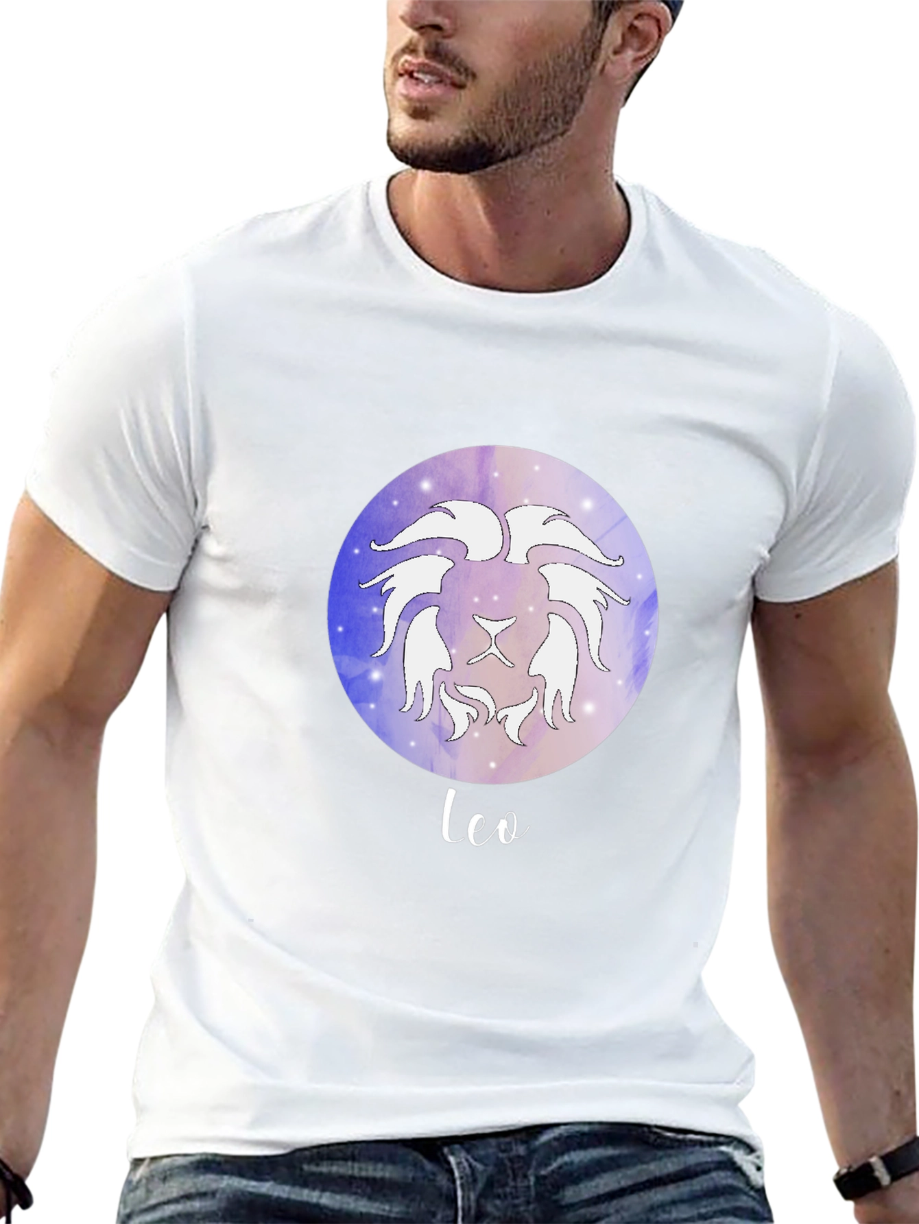 Leo Zodiac Graphic Tee - Black Cotton Astrology T-Shirt