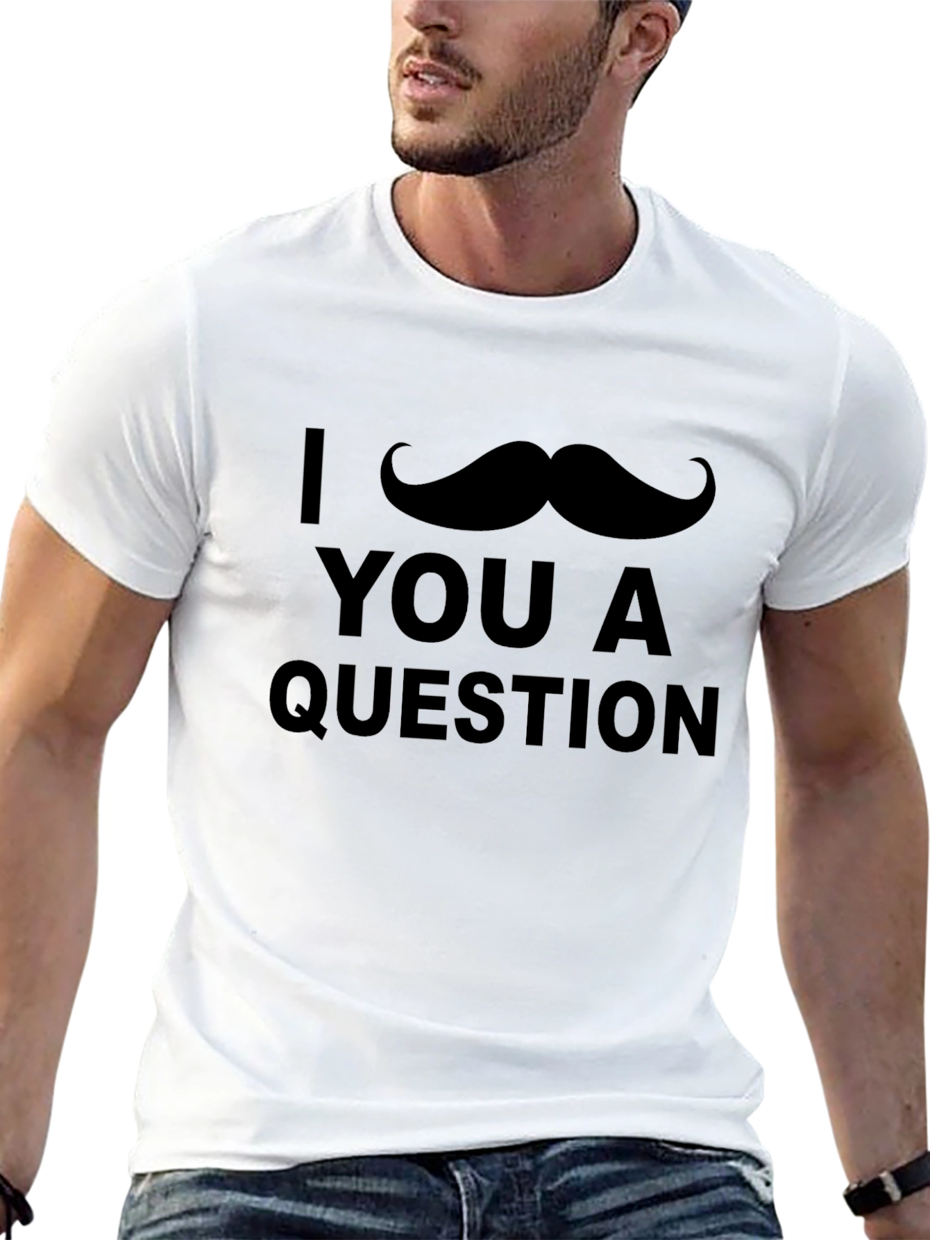I Mustache You a Question Mens Graphic T-Shirt