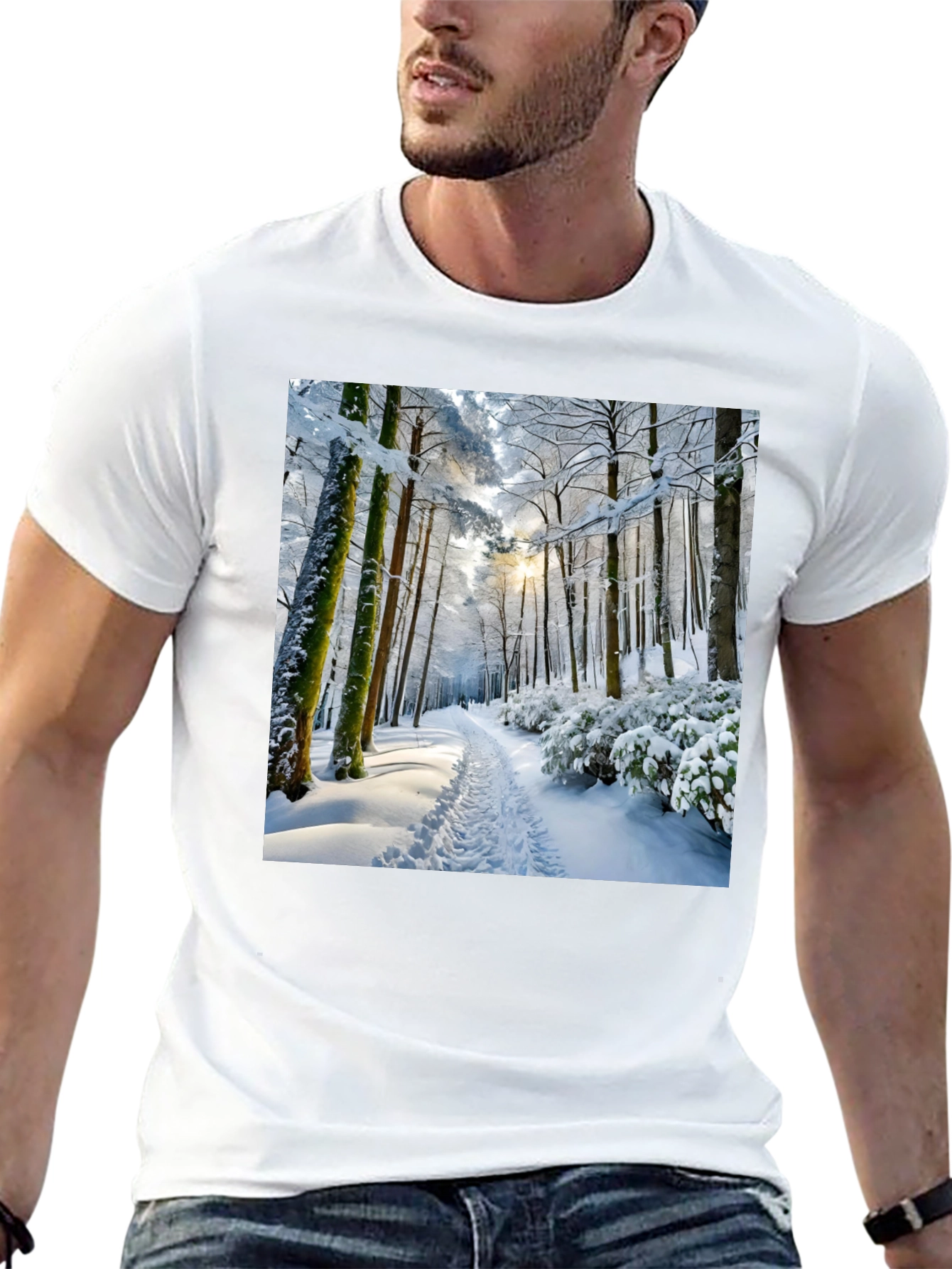Winter Forest Scene Graphic Tee