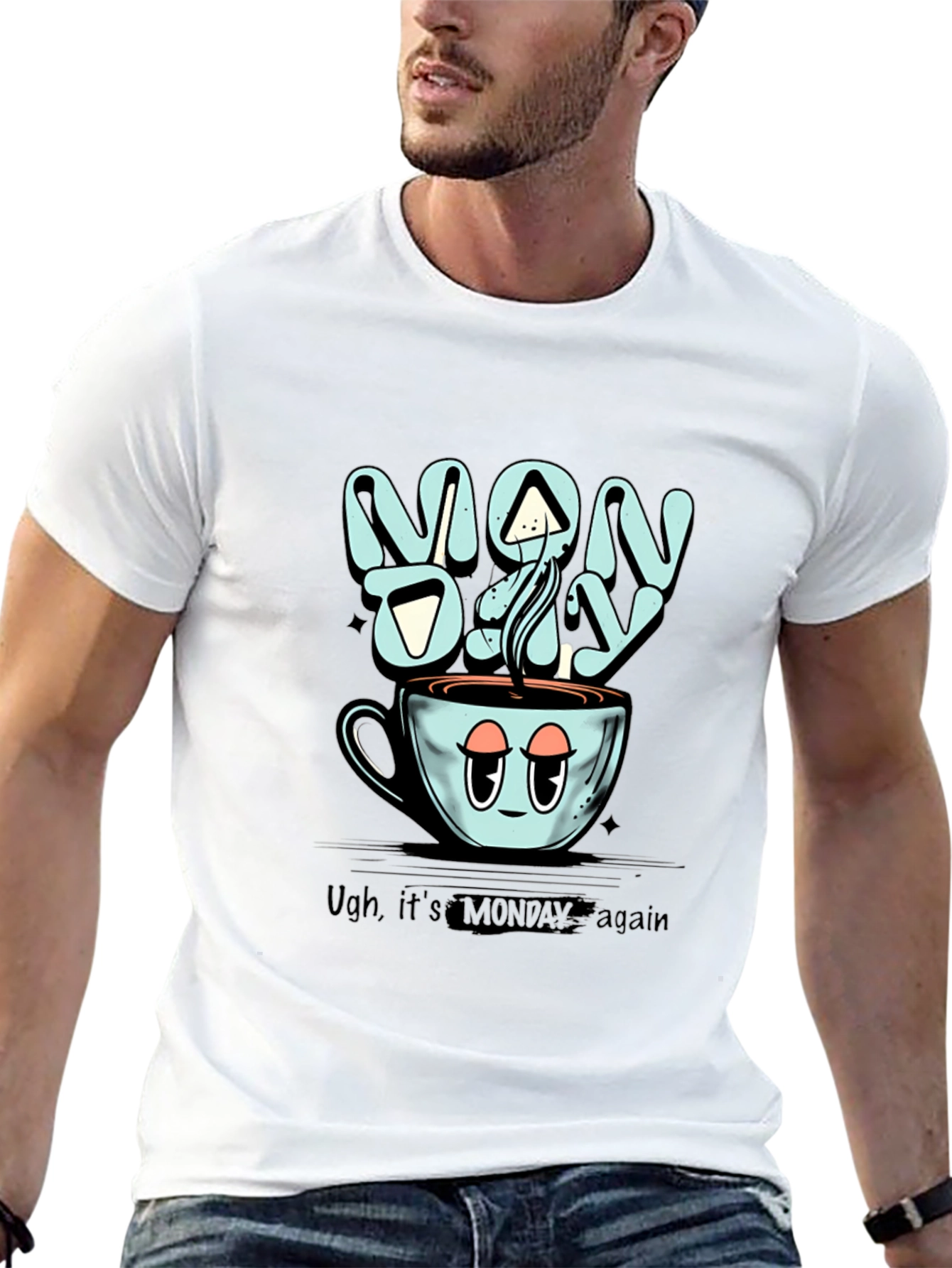 Monday Blues T-Shirt - Coffee Cup Design