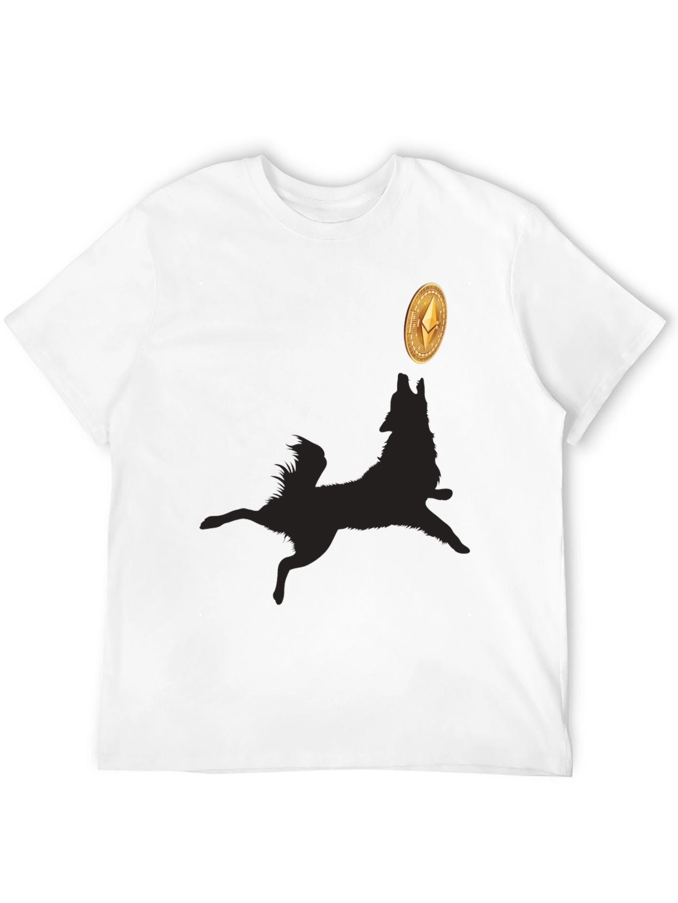 Ethereum Wolf Black T-Shirt - Crypto Fashion
