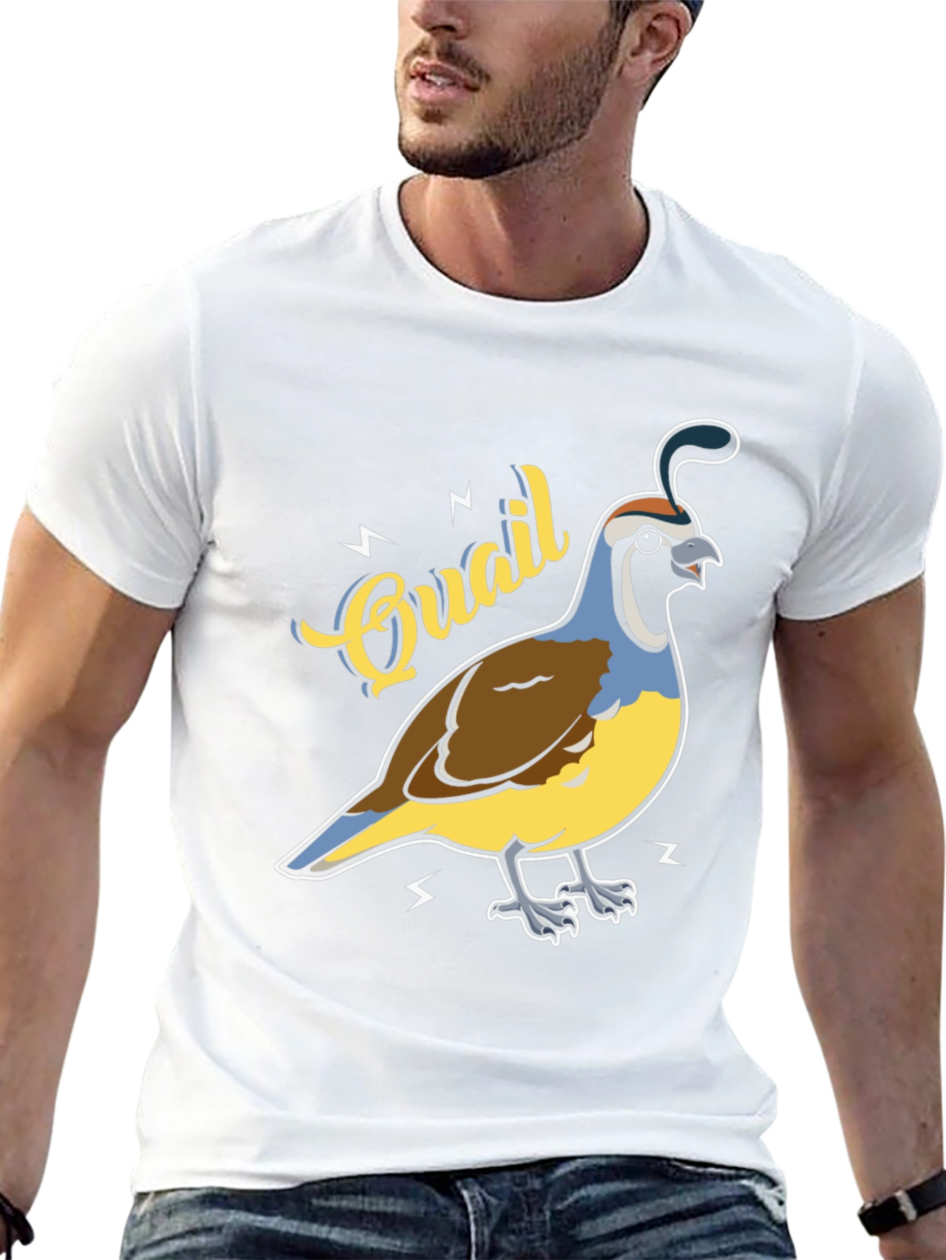 Quail Graphic T-Shirt - Bird Lover Tee