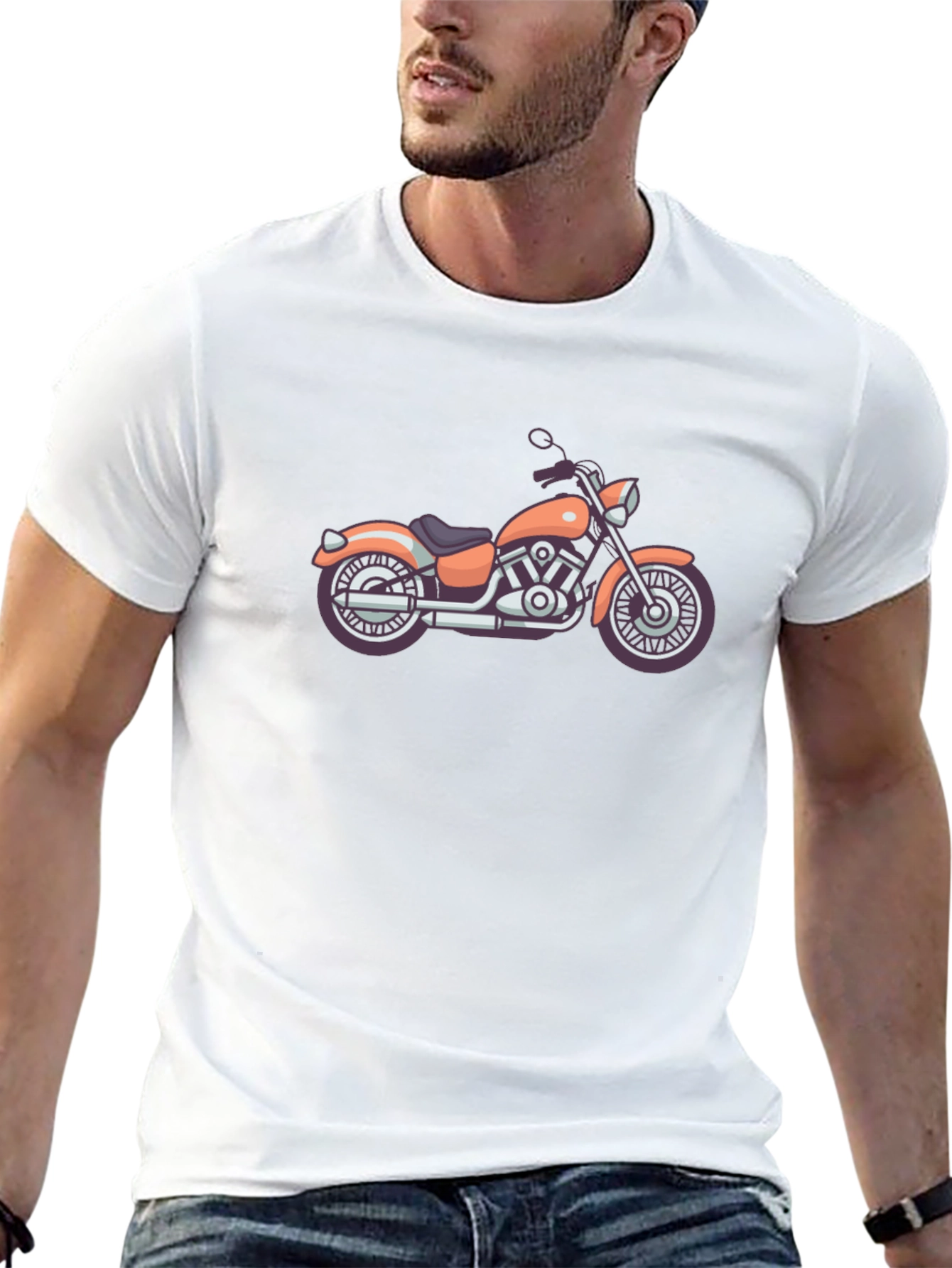 Motorcycle Graphic Mens Black T-Shirt