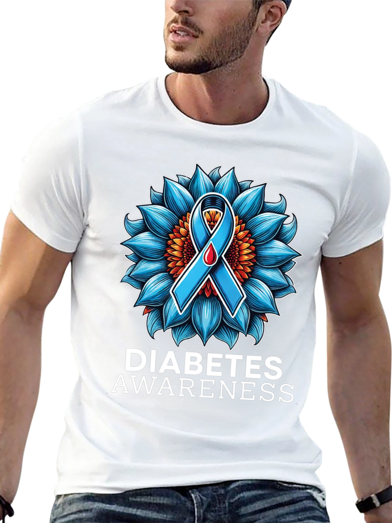 Diabetes Awareness Sunflower Ribbon T-Shirt