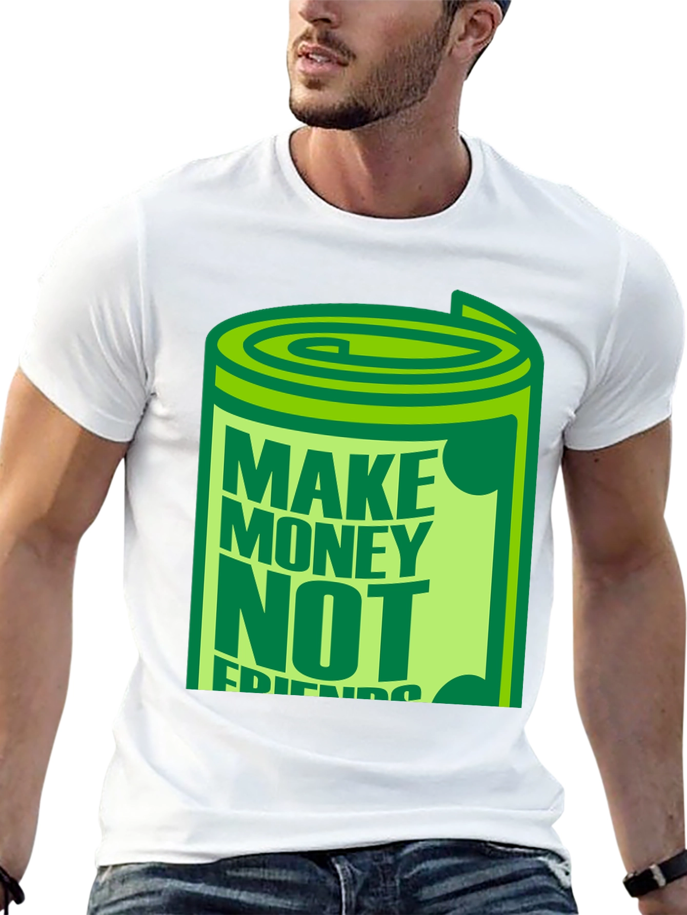 Make Money Not Friends Black Graphic T-Shirt