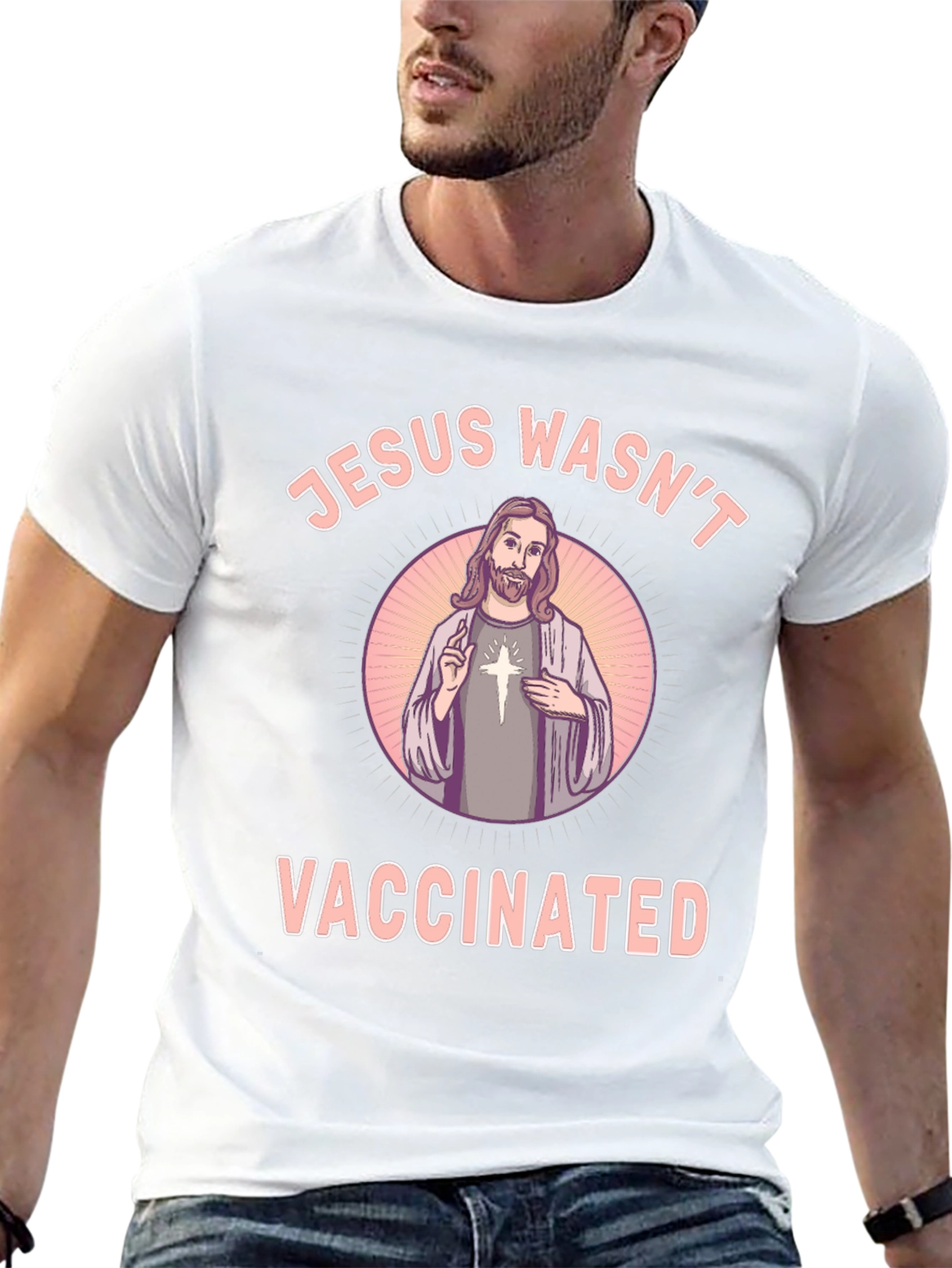 Jesus Wasnt Vaccinated Black T-Shirt