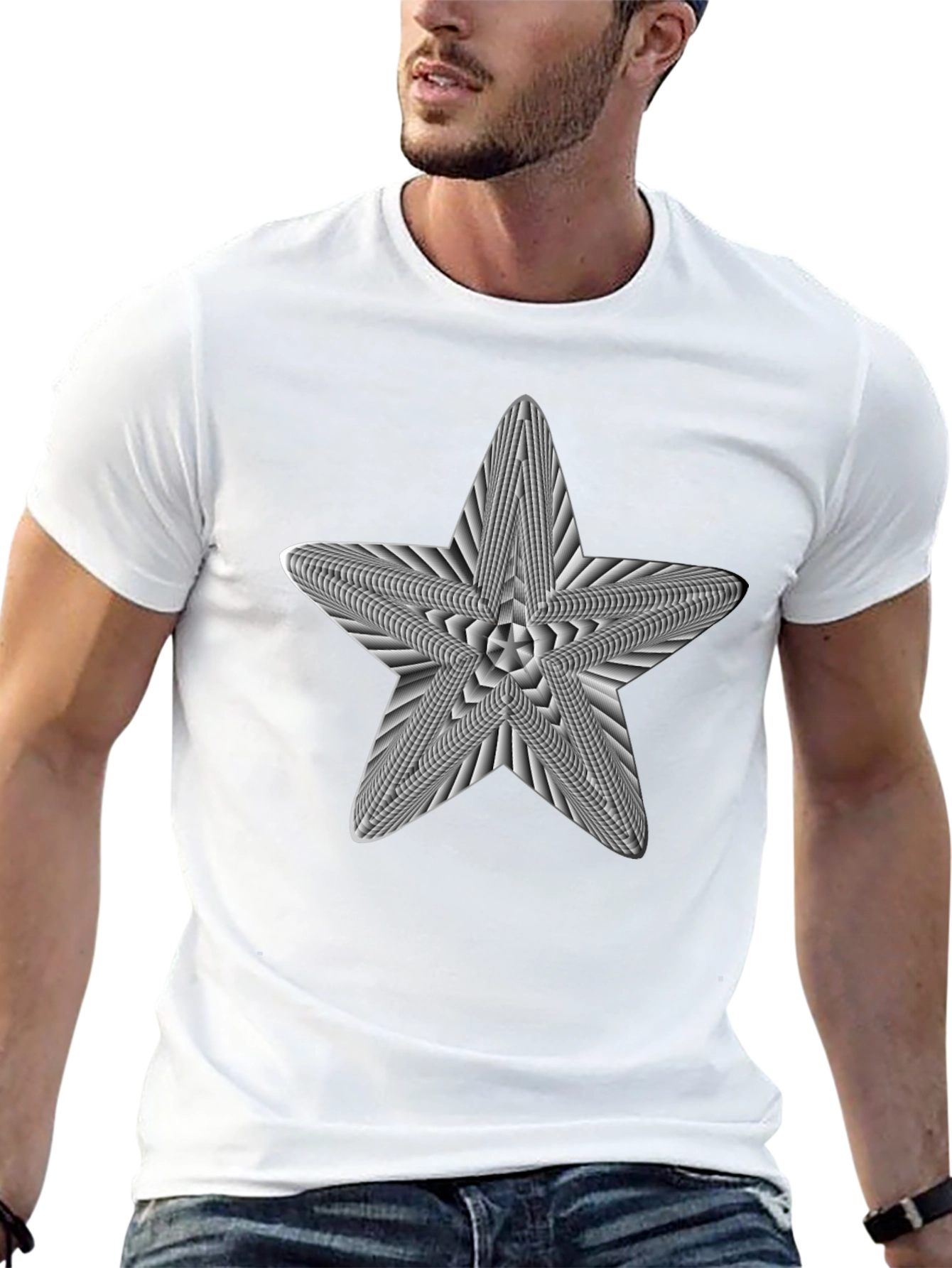 Optical Illusion Star Graphic Tee