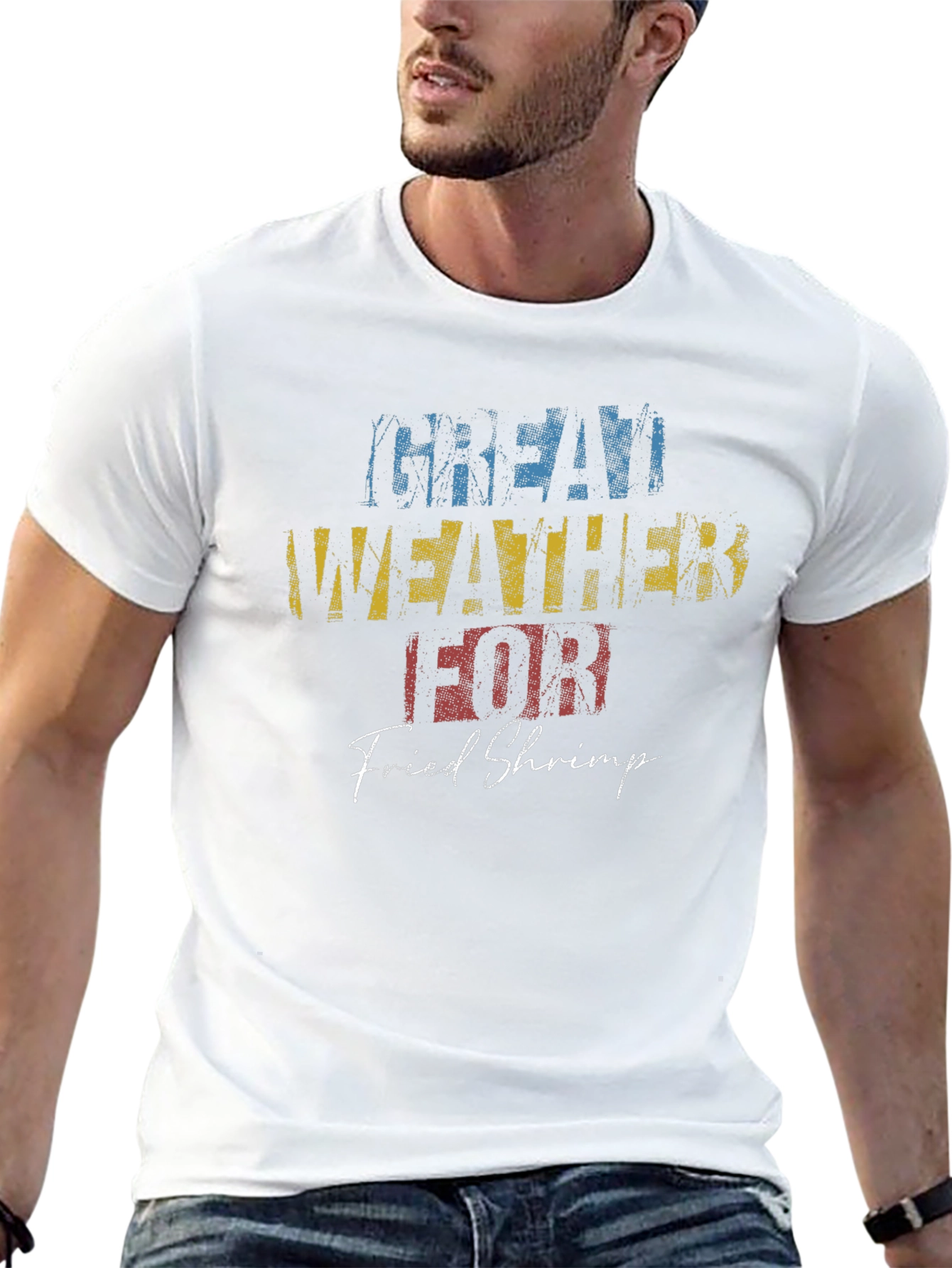 Great Weather for Fried Shrimp Black T-Shirt