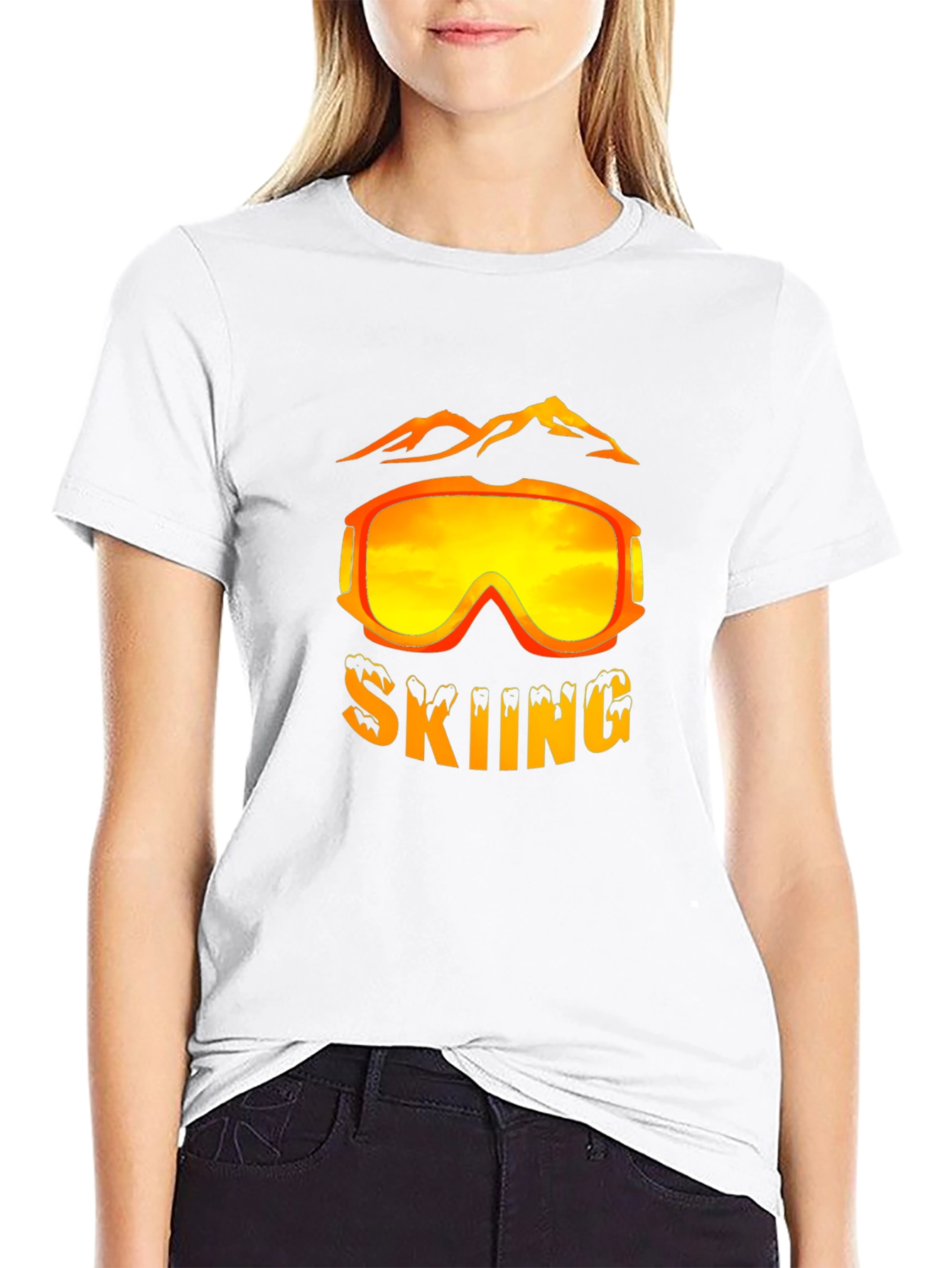 Skiing Graphic Tee - Mountain Adventure T-Shirt
