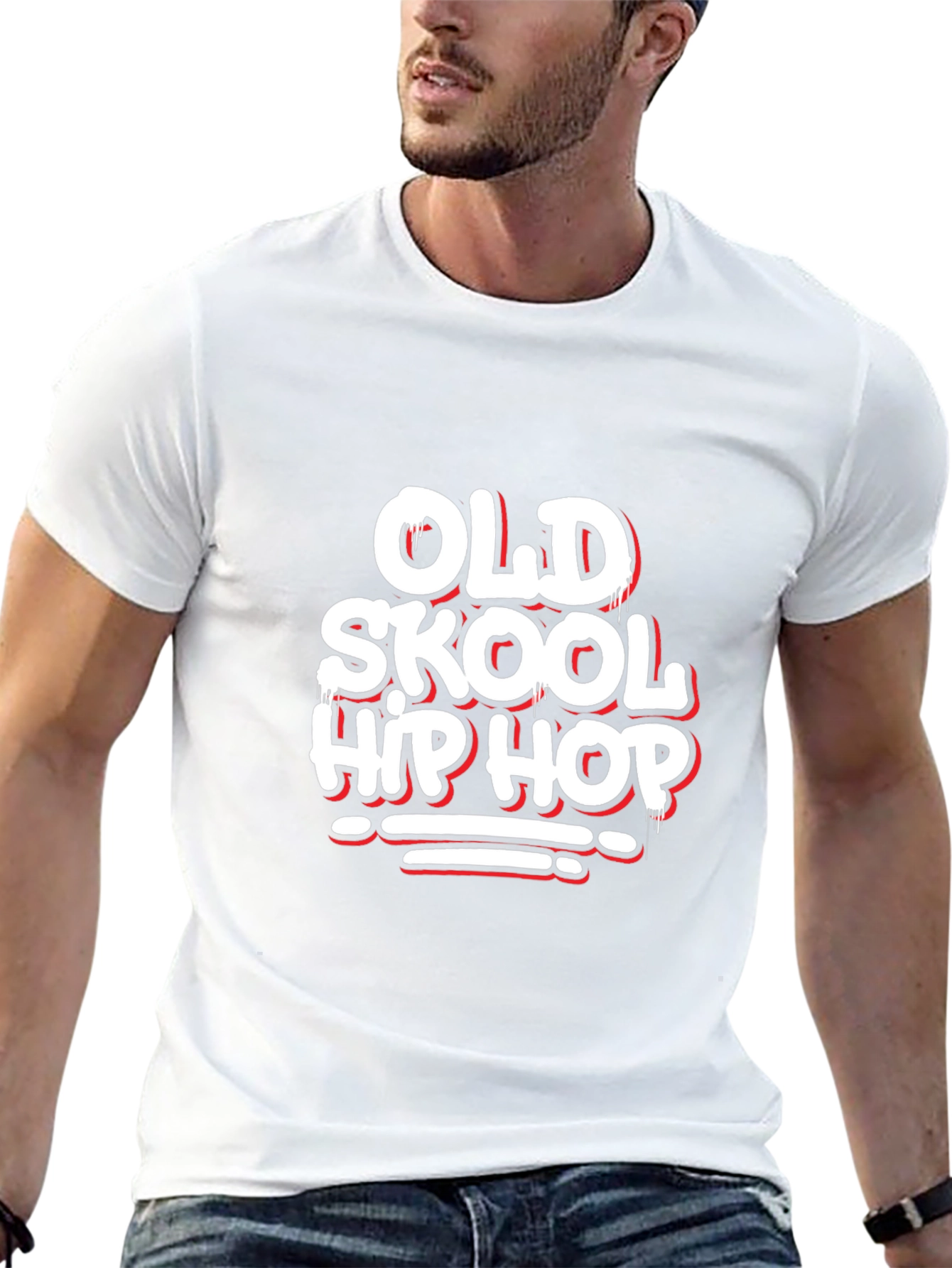 Old Skool Hip Hop Graphic Black T-Shirt