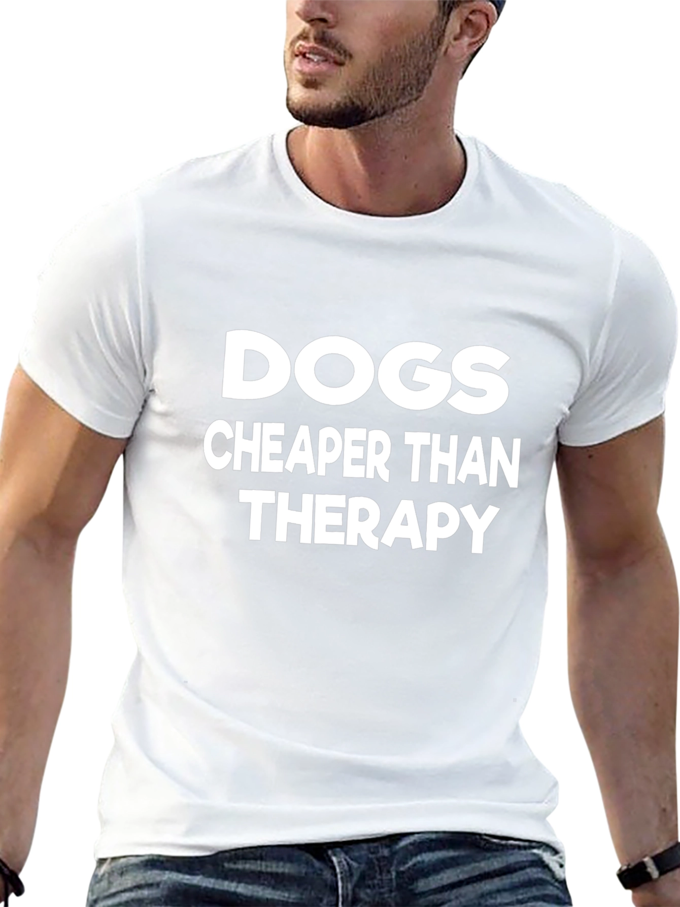 Dogs Cheaper Than Therapy Black Graphic Tee