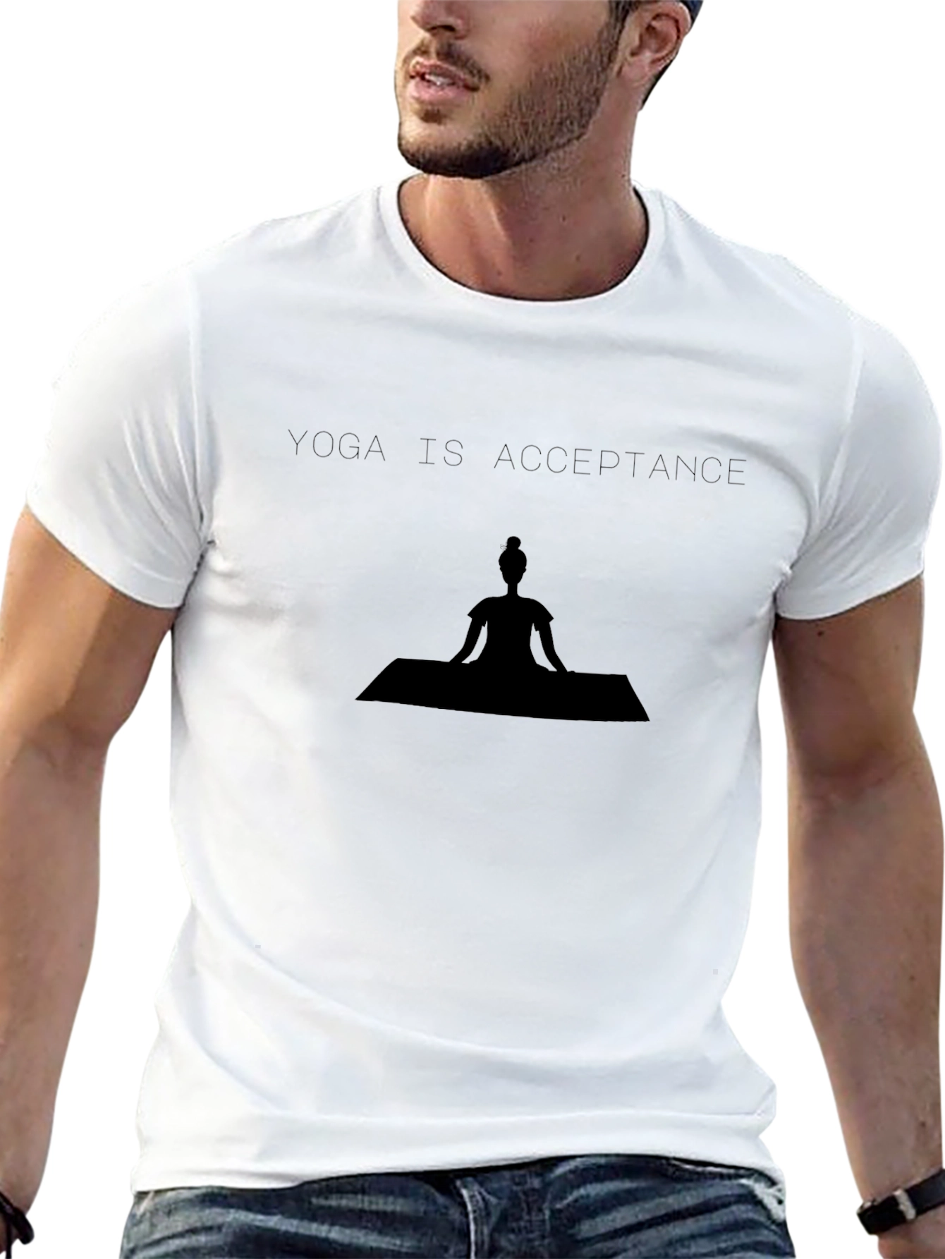 Yoga Acceptance Graphic Black T-Shirt