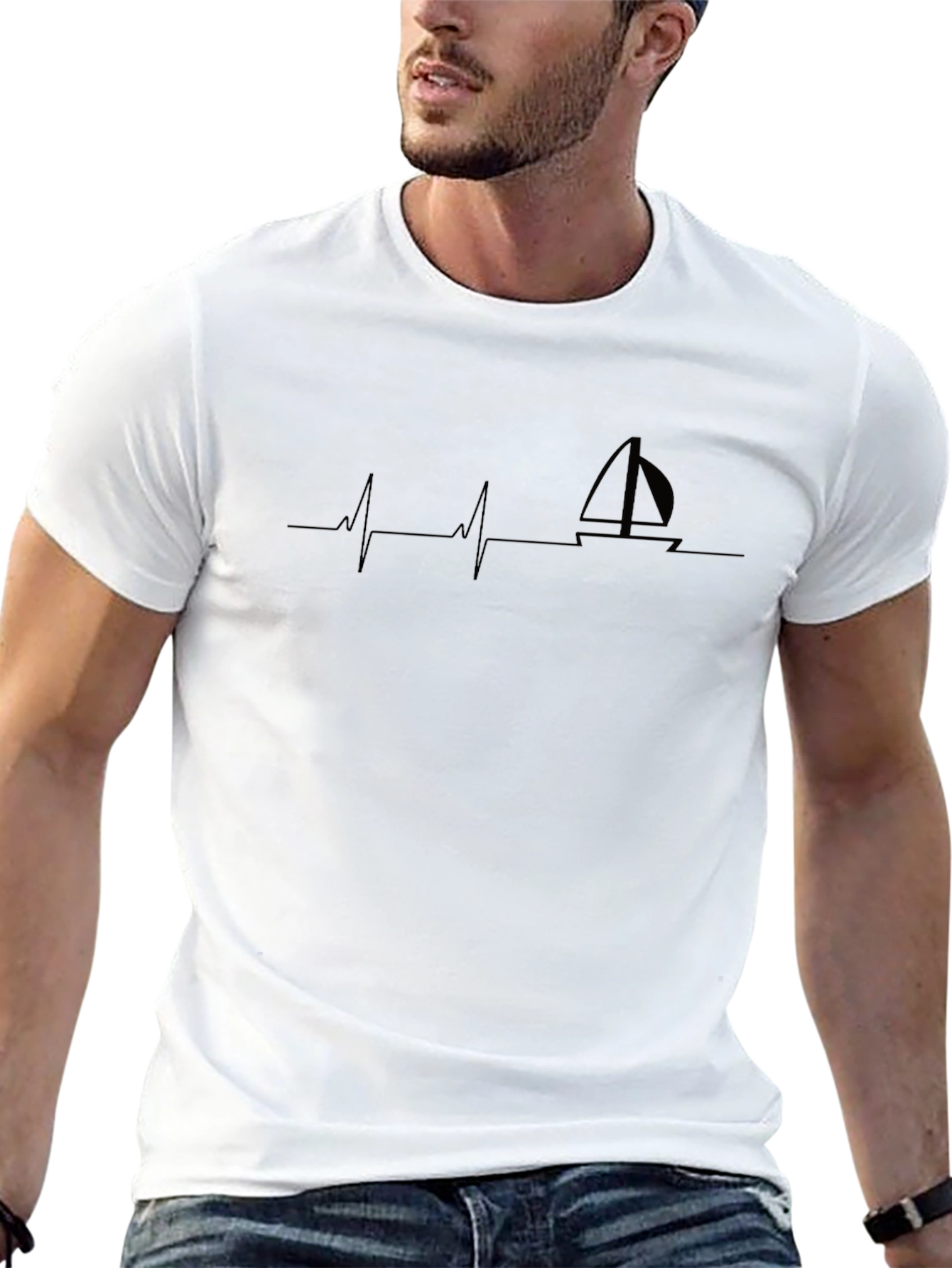 Sailboat Heartbeat Graphic Tee