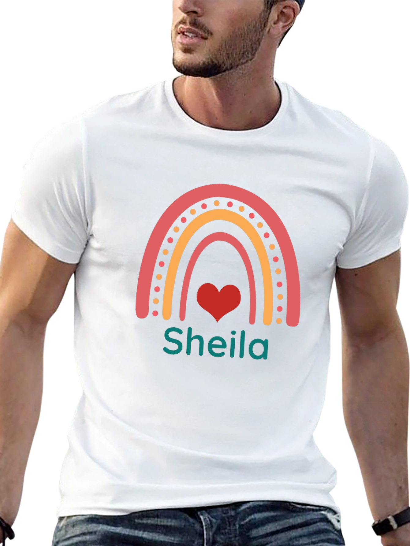 Personalized Rainbow Sheila Heart T-Shirt