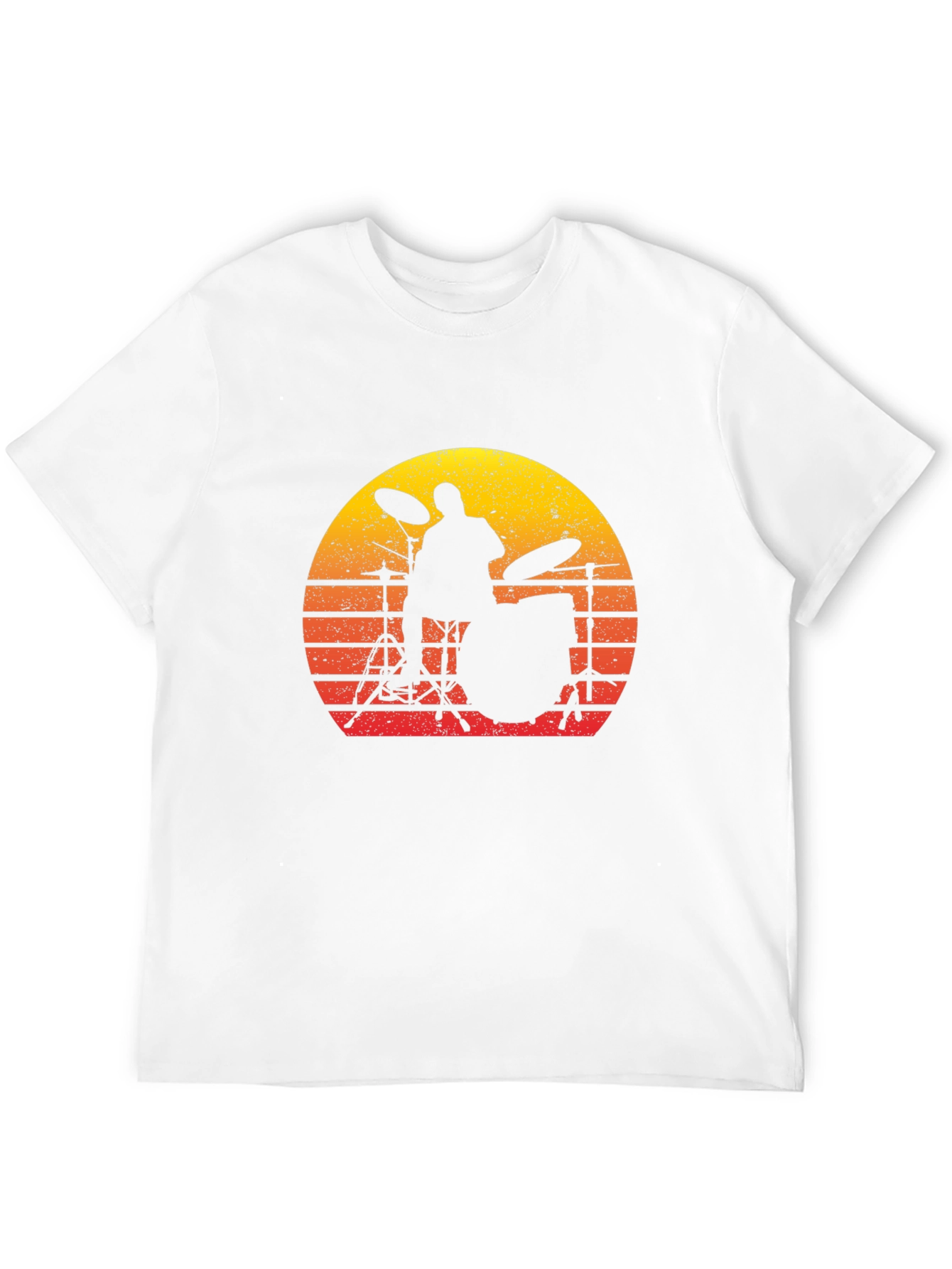 Drummer Sunset Graphic Tee - Black Cotton T-Shirt