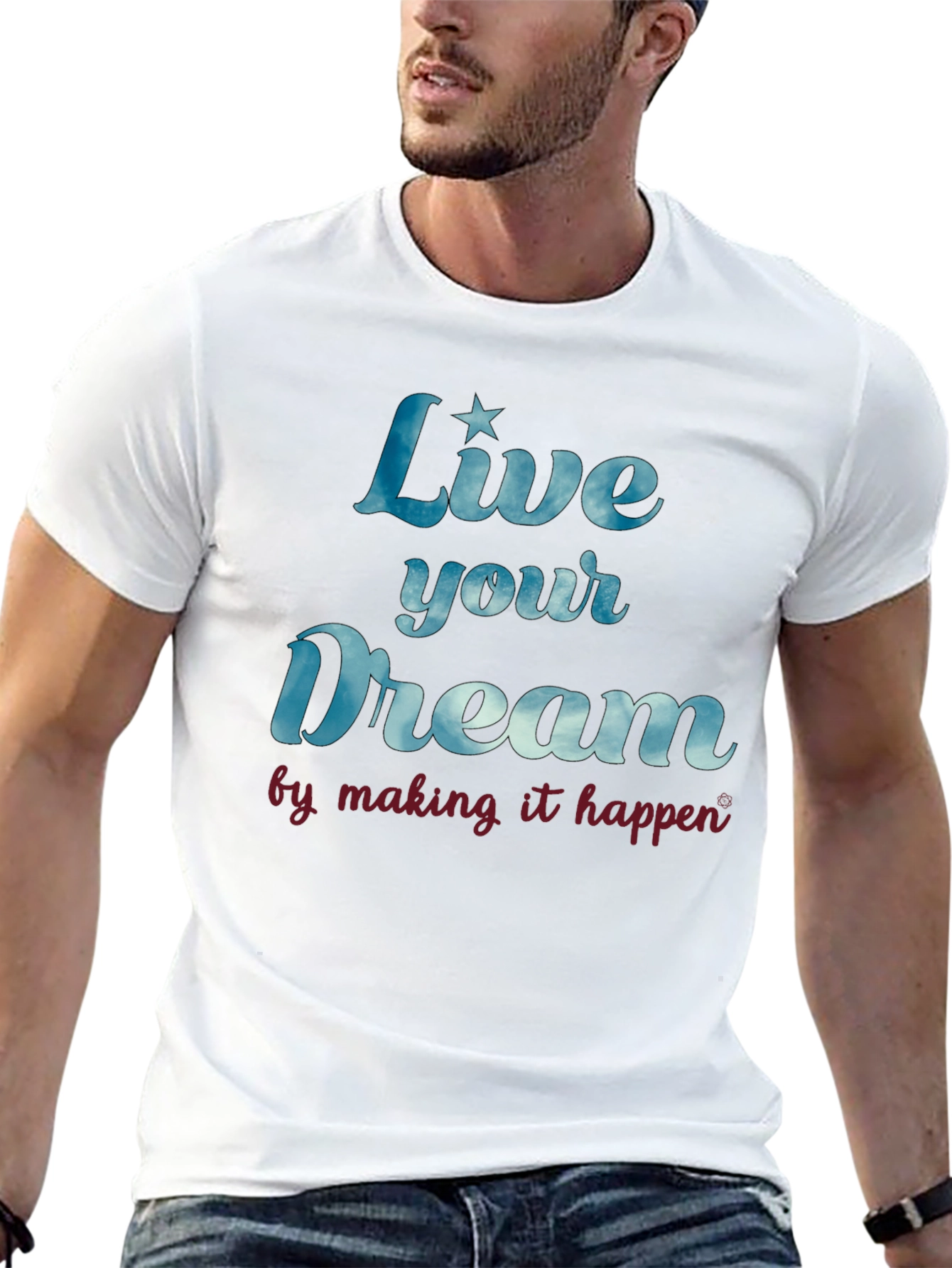 Live Your Dream Graphic T-Shirt - Mens Black Tee