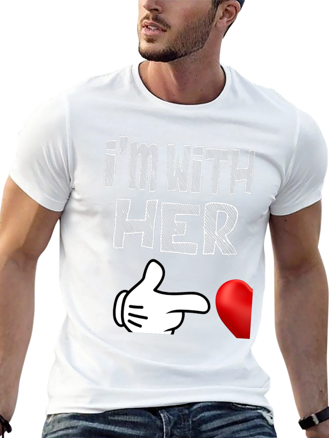 Im With Her Matching Couple T-Shirt