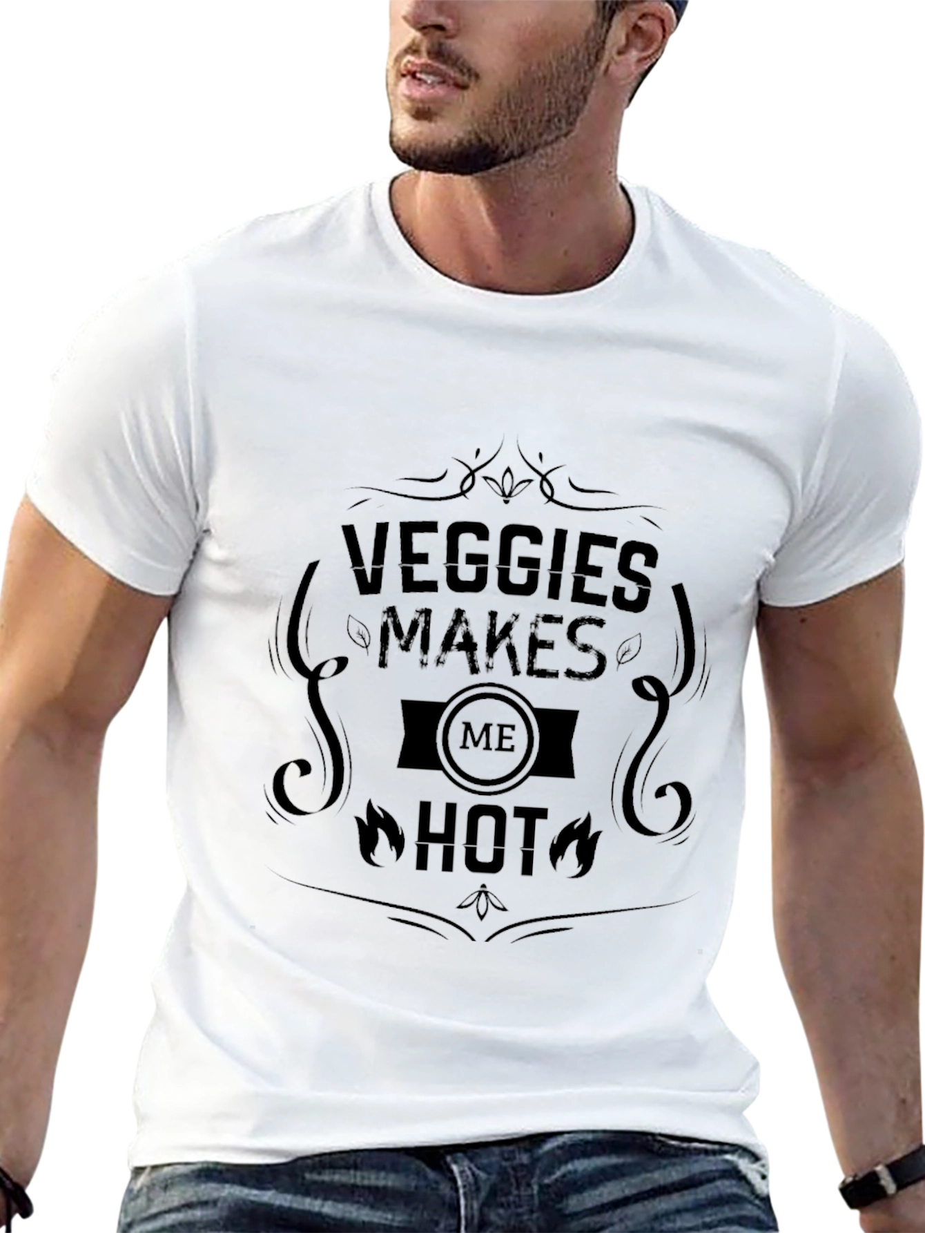 Veggies Makes Me Hot T-Shirt - Black Graphic Tee
