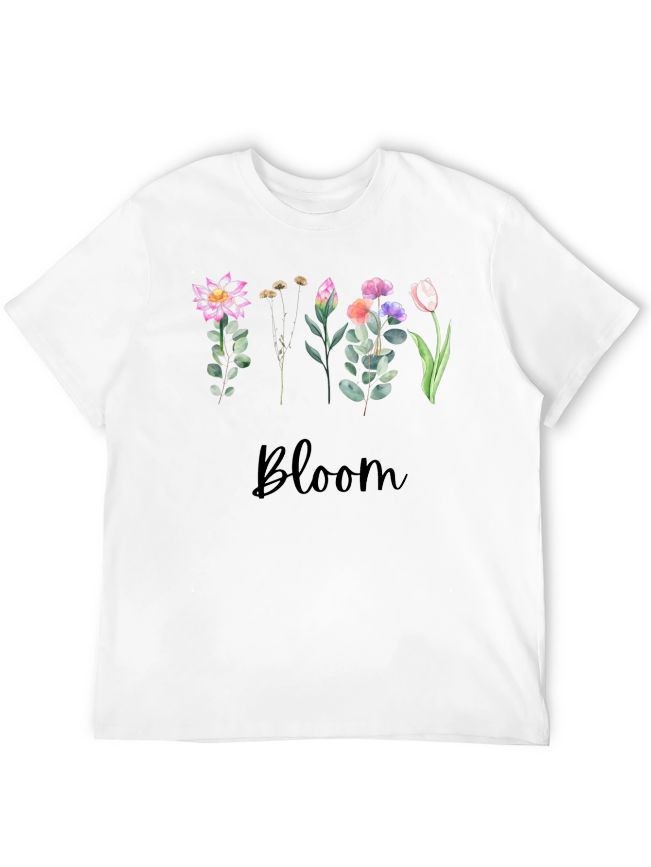 Floral Bloom Black T-Shirt