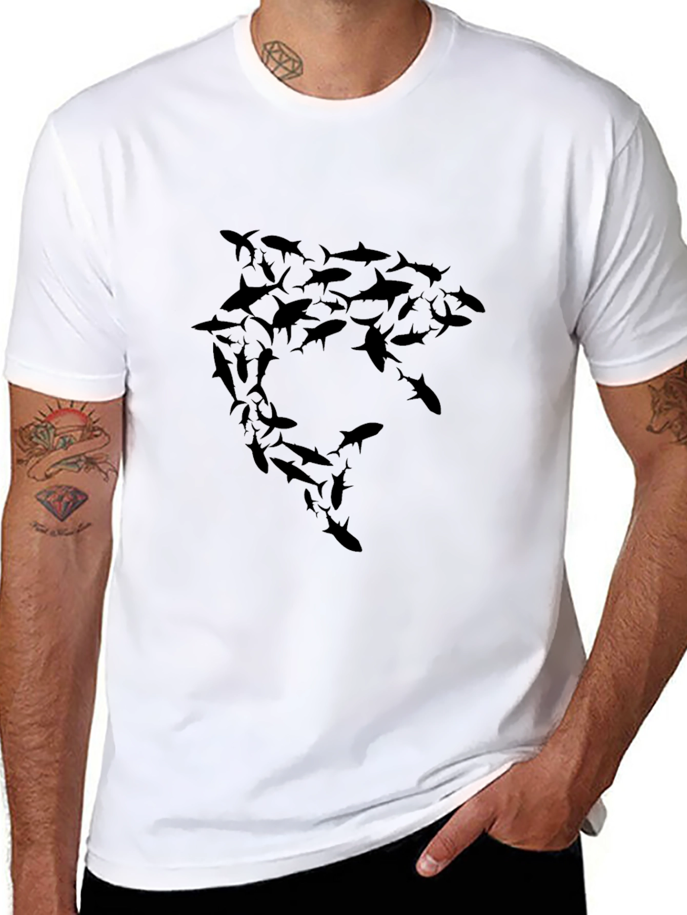 Shark Formation Graphic T-Shirt