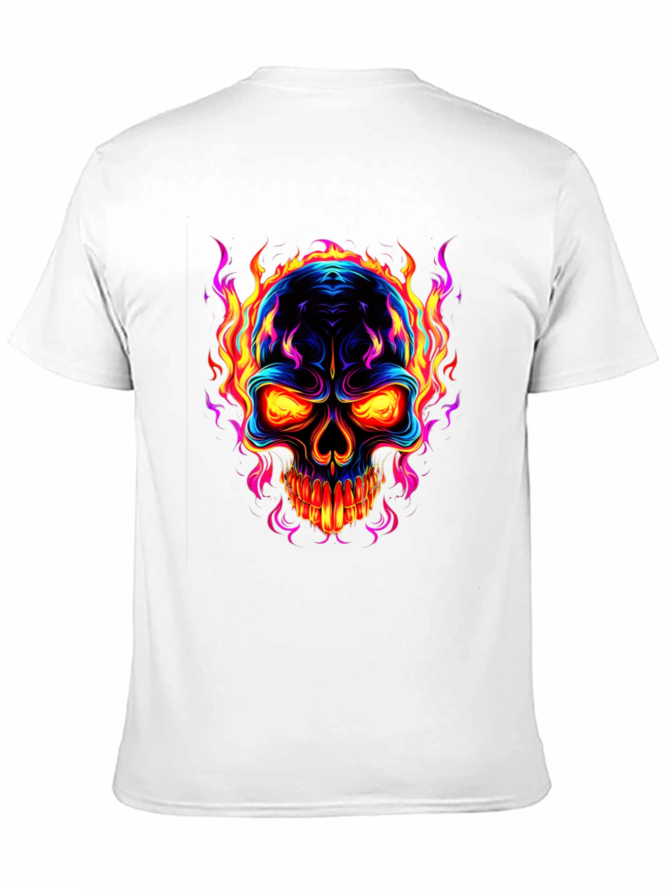 Flaming Skull Graphic Black T-Shirt