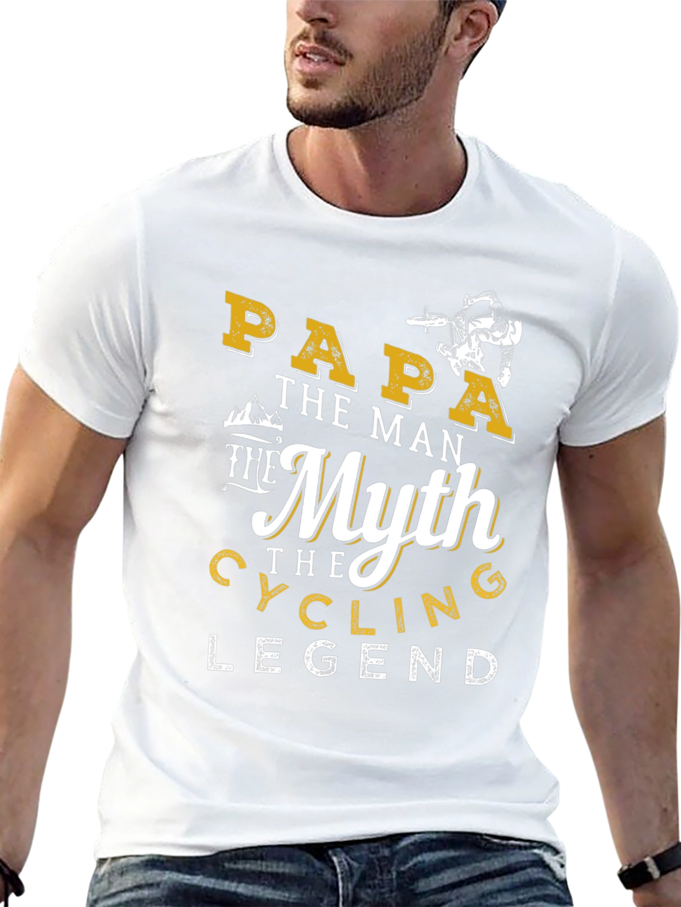 Papa Cycling Legend Graphic T-Shirt - Black