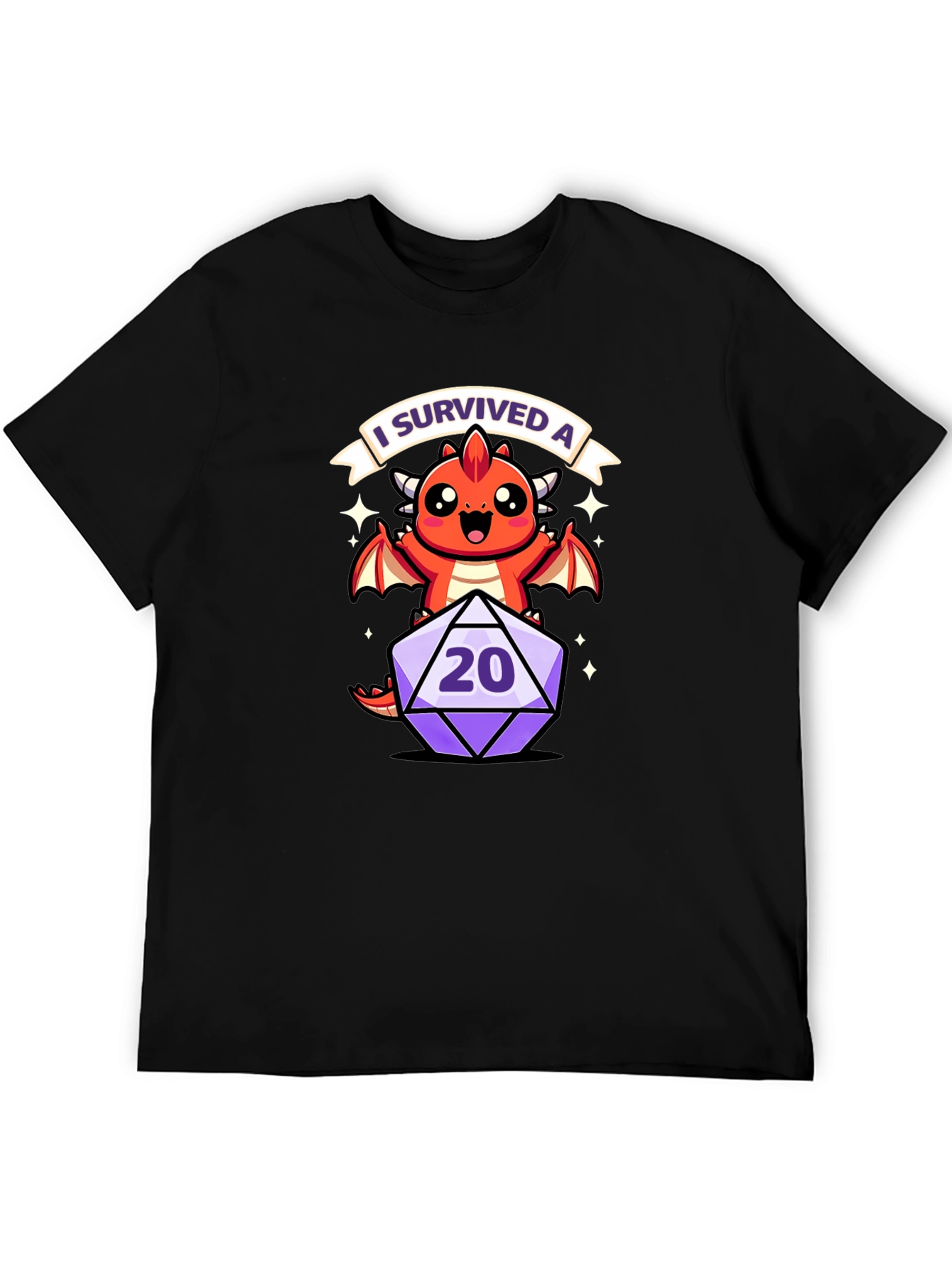 D&D Dragon 20-Sided Die I Survived A T-Shirt
