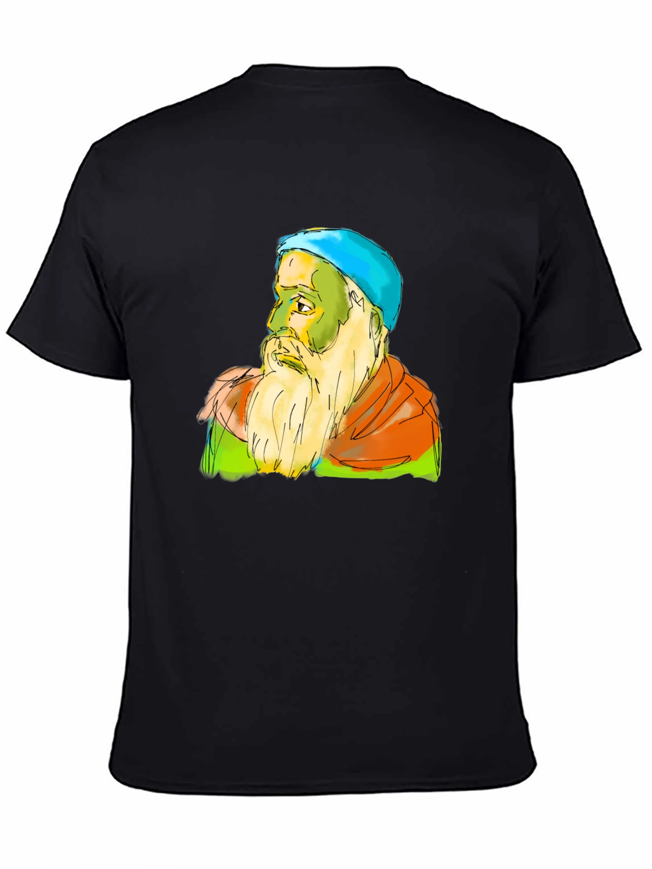 Artistic Man Portrait Black Tee